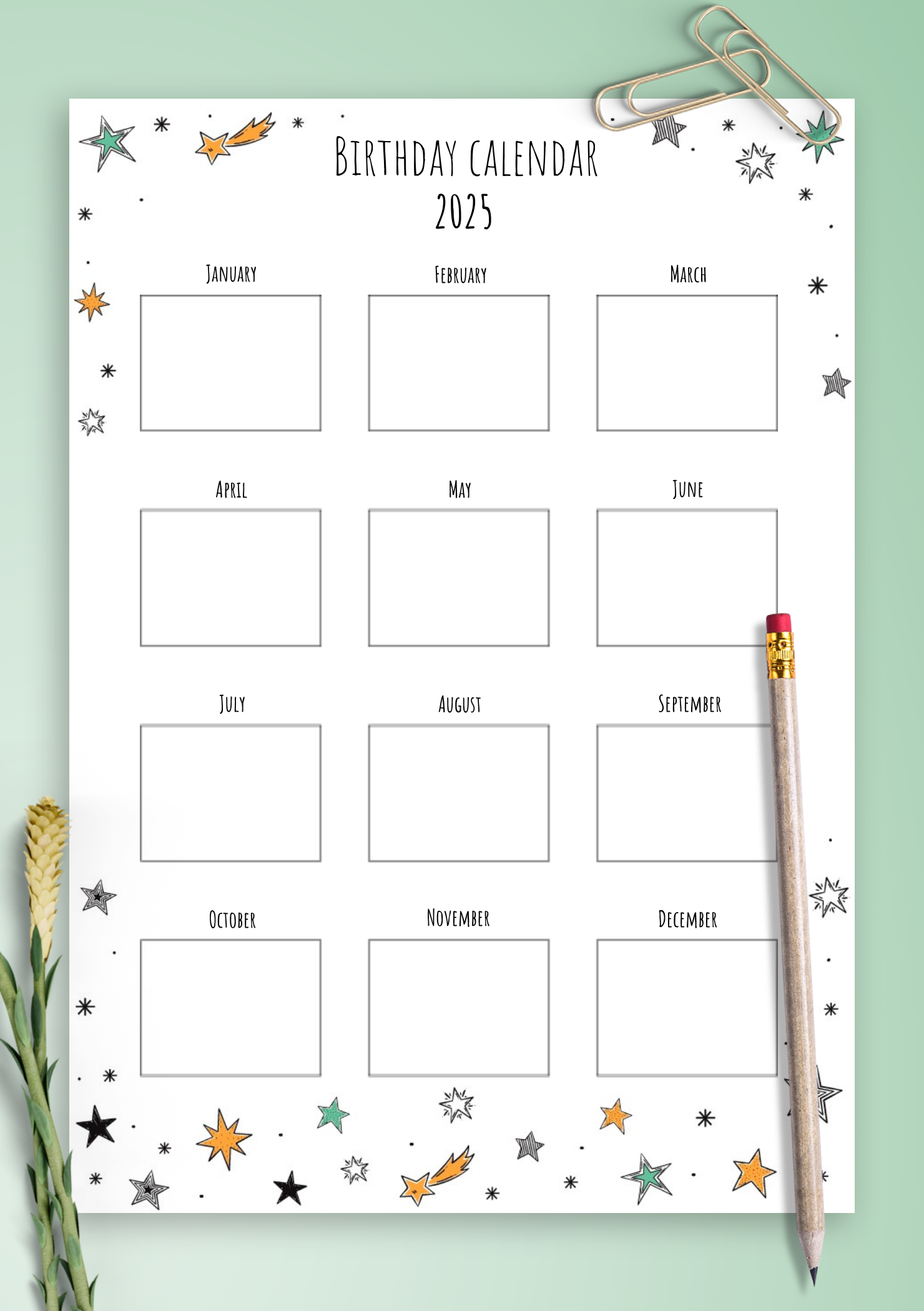 Download Printable Colored Stars Birthday Calendar PDF download-printable-colored-stars-birthday-calendar-pdf