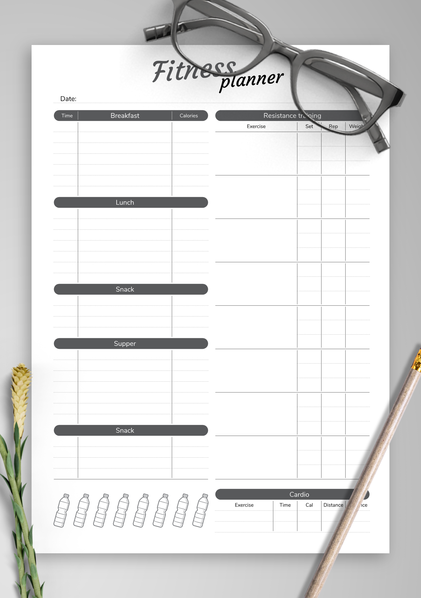 Download Printable Complex fitness template PDF
