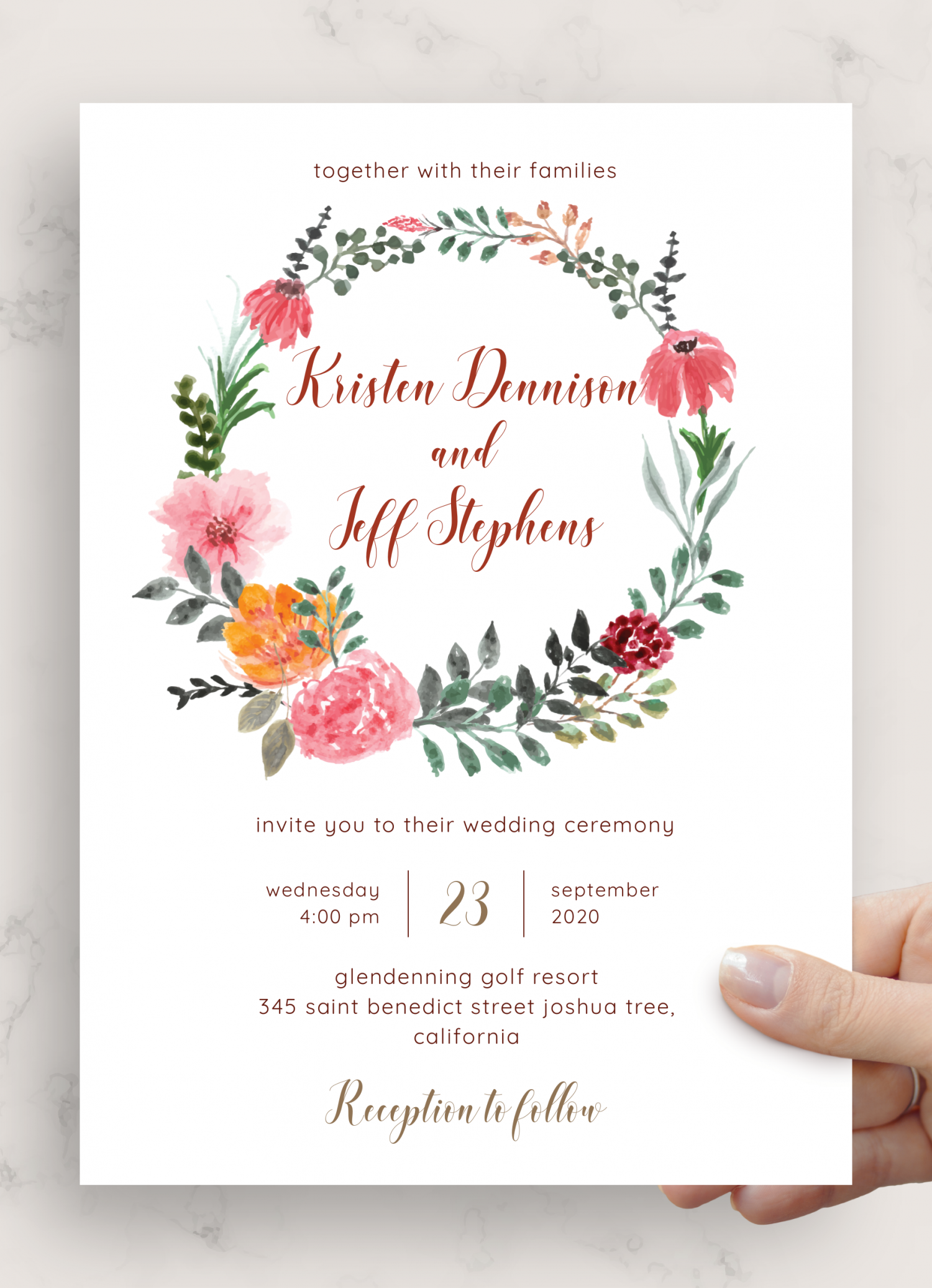 Download Printable Country Rustic Wedding Invitation PDF