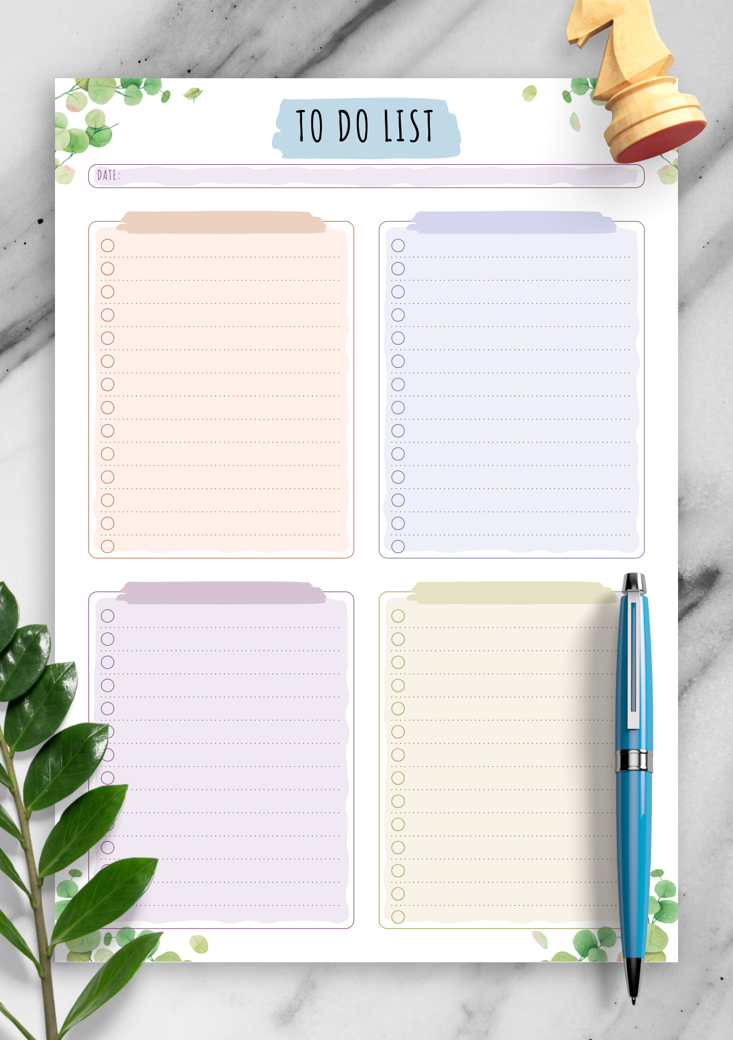 cute to do list template printable