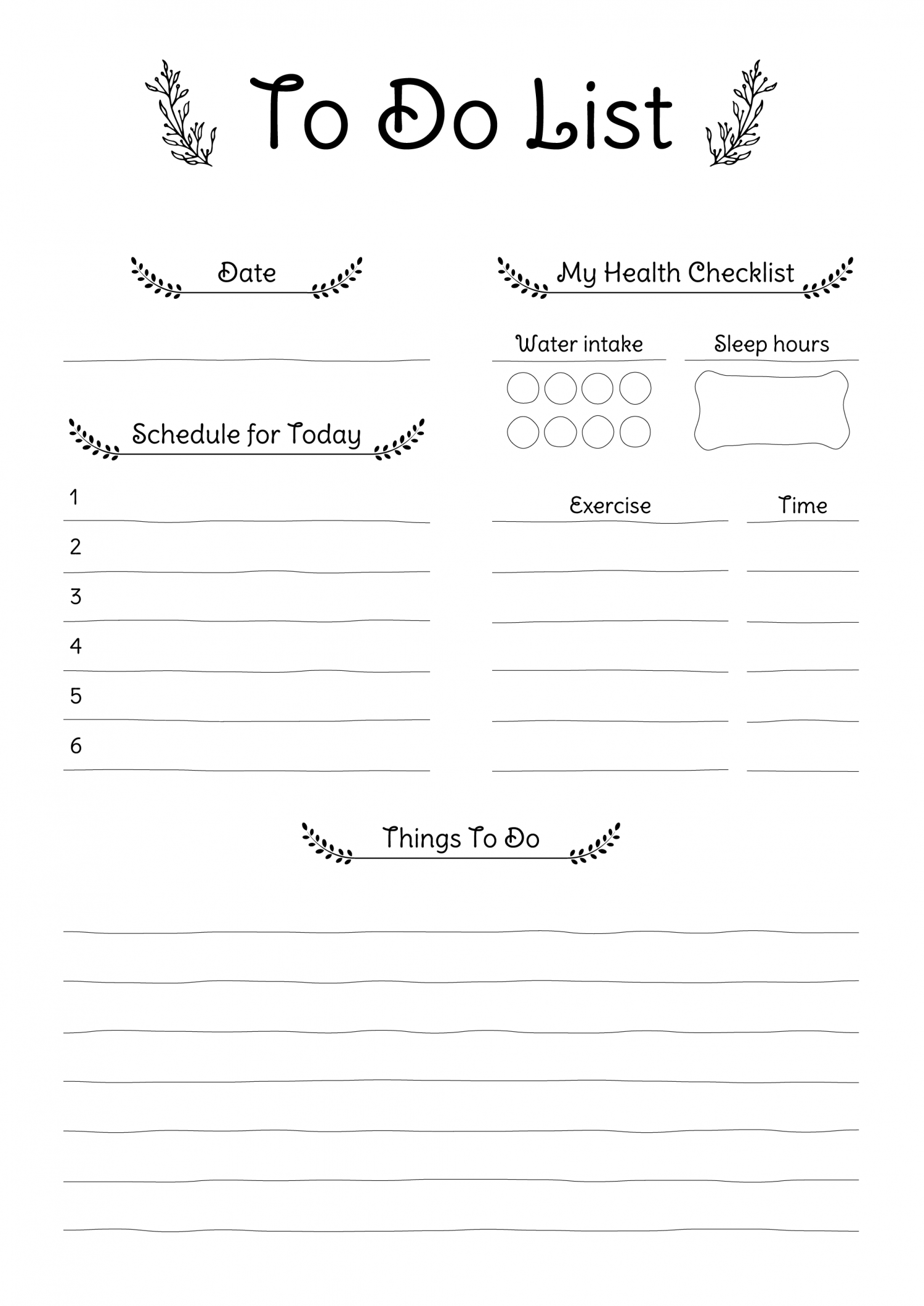 Free Daily To Do List Template