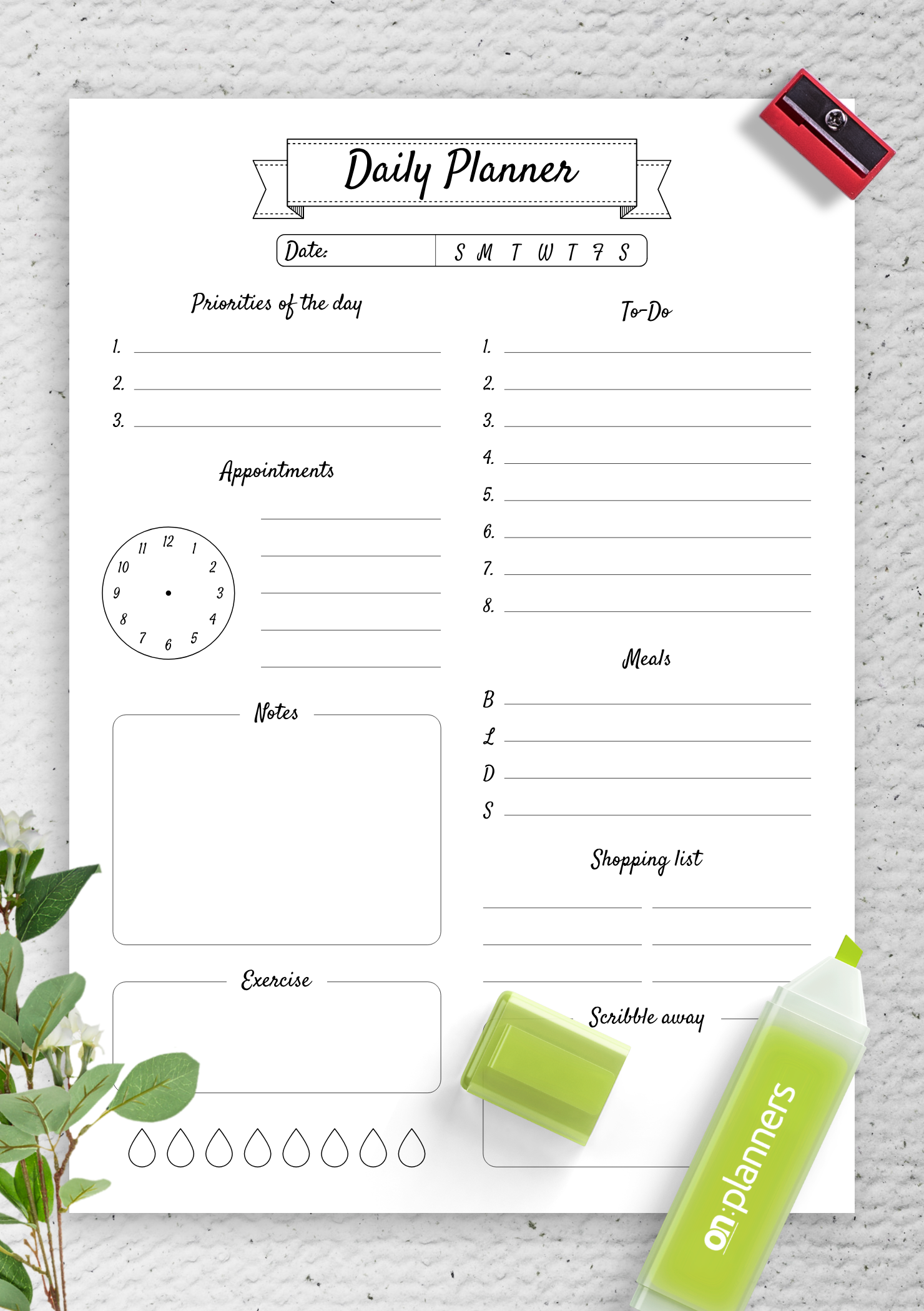 daily routine planner pdf