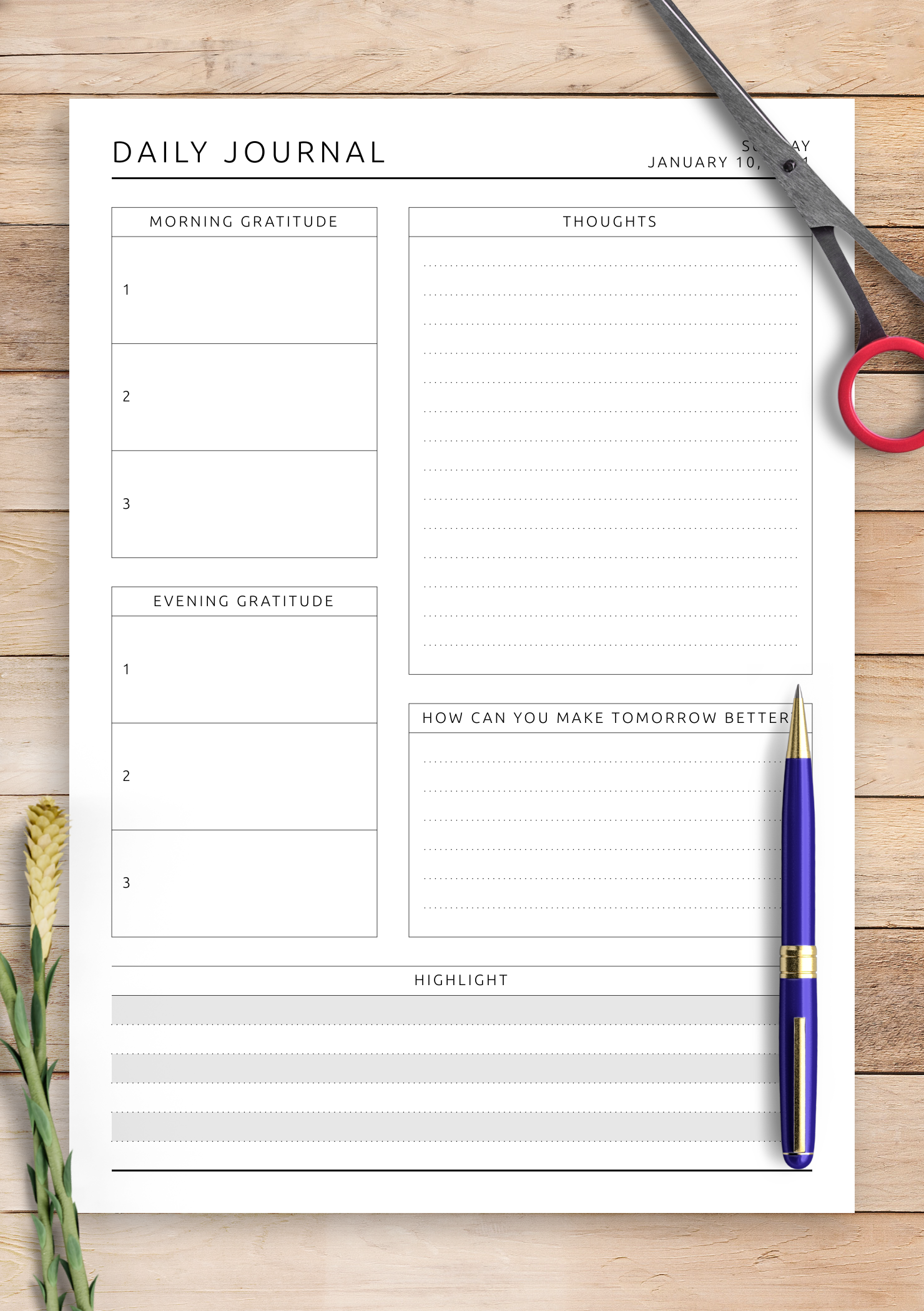 Find Your Balance with a Free Printable Wellness Journal