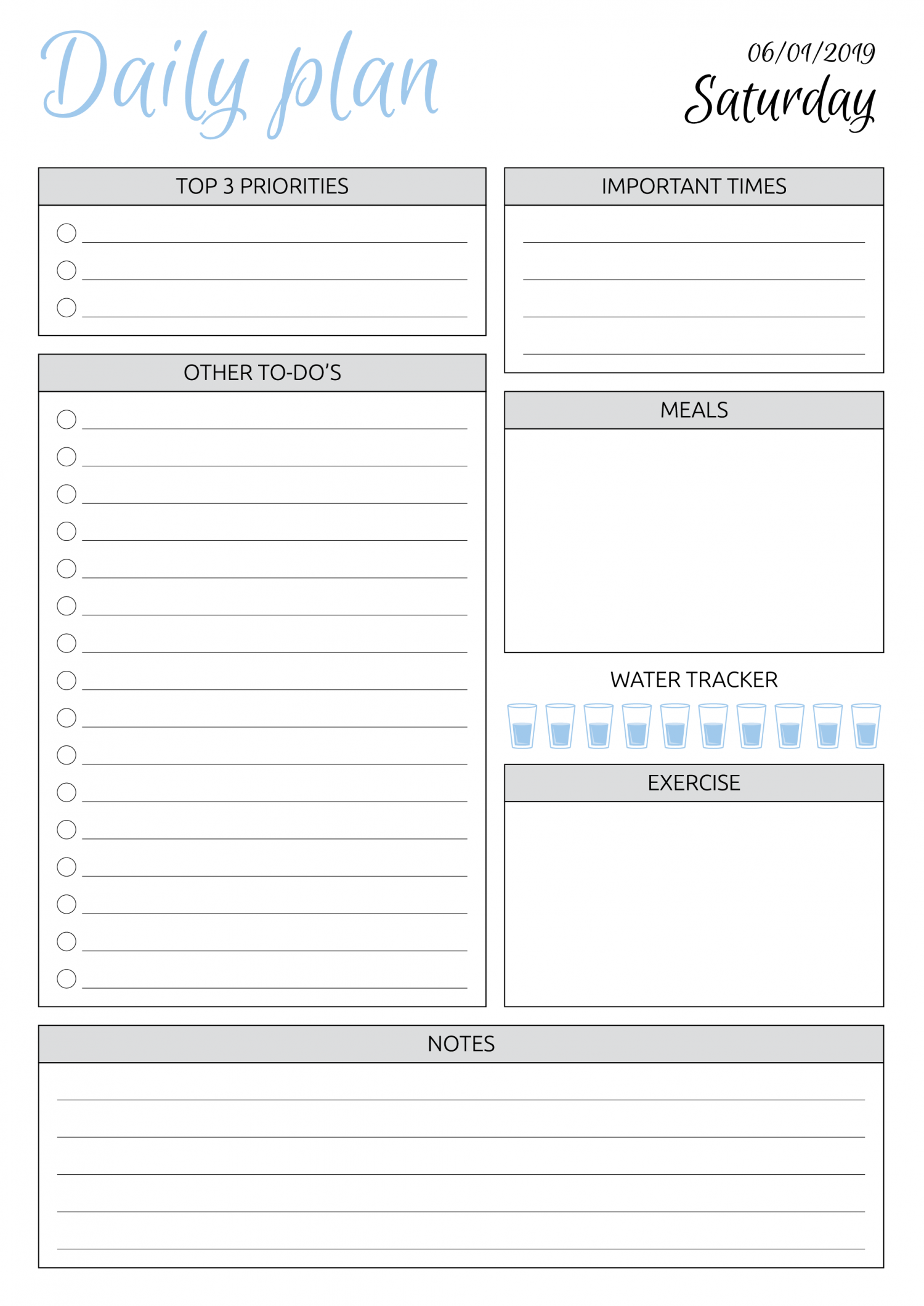 Daily Planner Template Free Printable Daily To Do List For Work