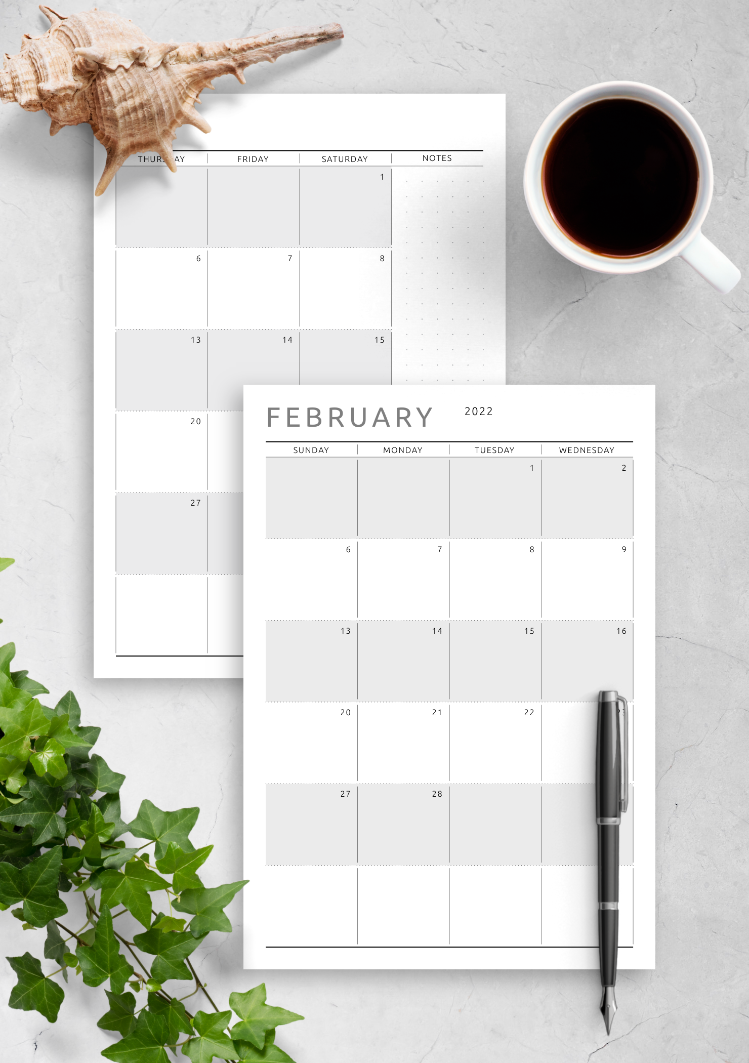Download Printable Dated Monthly Calendar - Original Style PDF