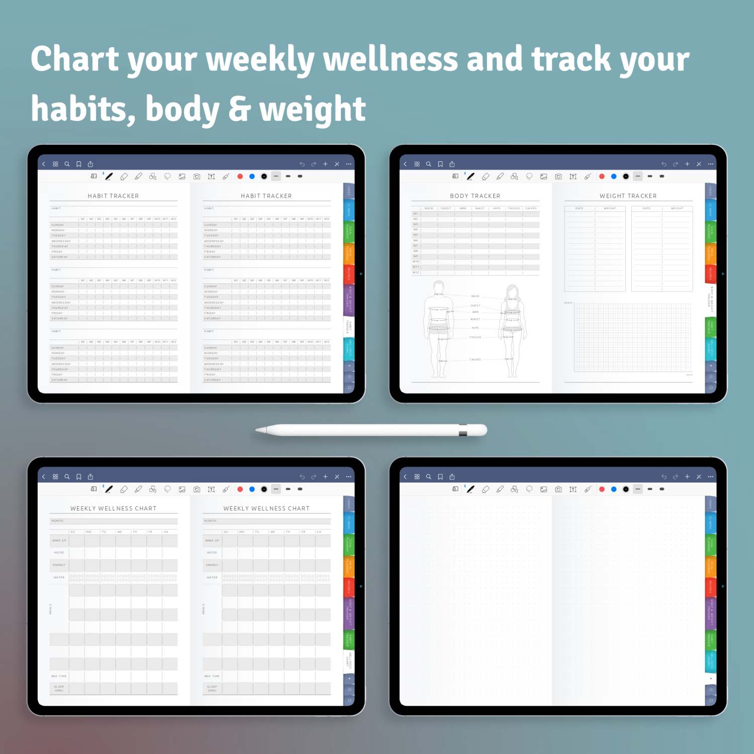PDF Fitness planner template Workout planner Printable planner kit