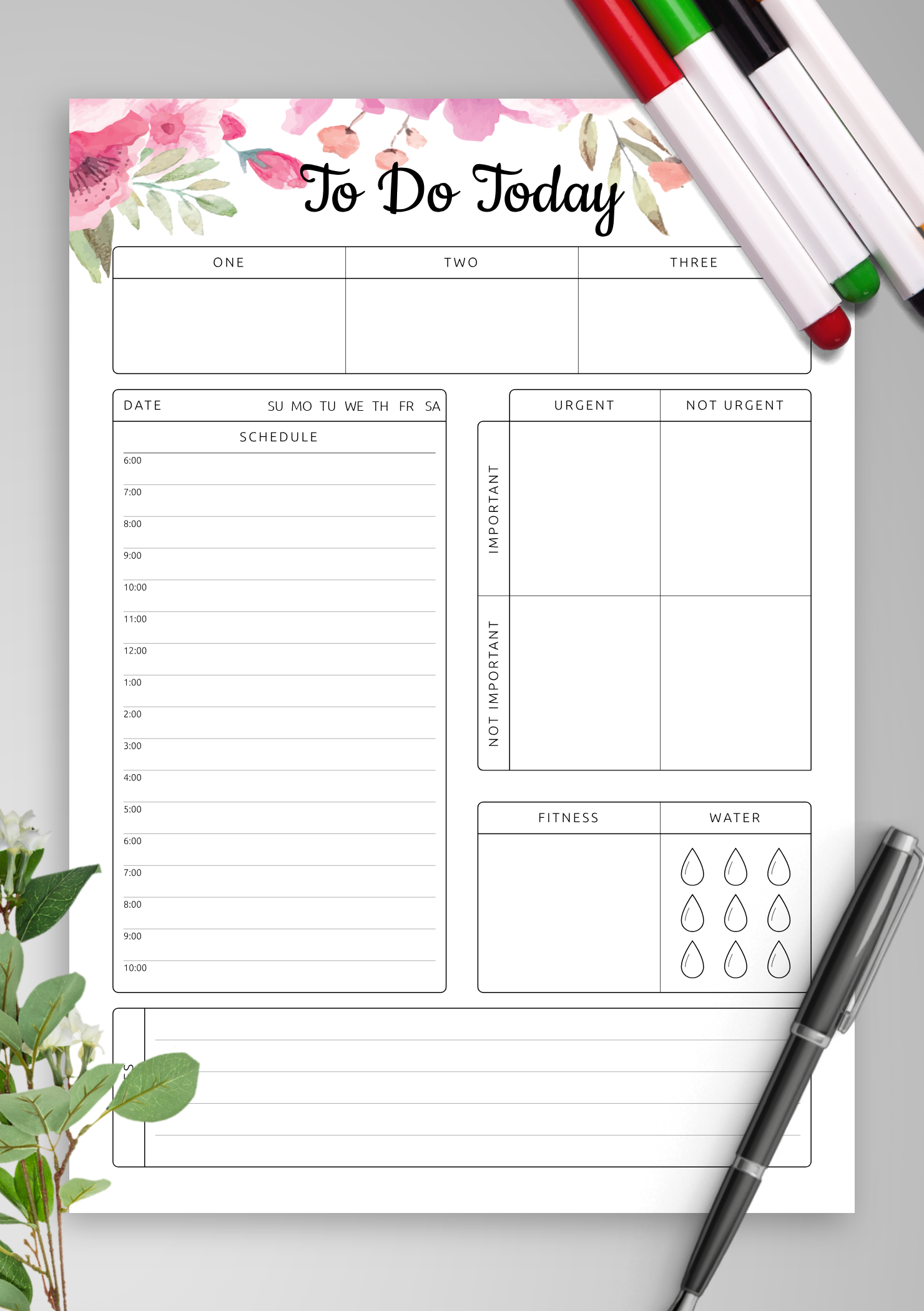 Download Printable To Do Today PDF