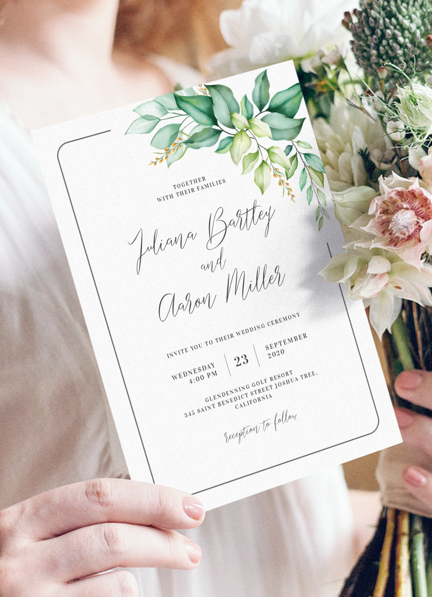 Instant Download Floral Wedding Template Suite \u2013 WILLOW COLLECTION Greenery Wedding Extras Bundle Boho Wedding Invite