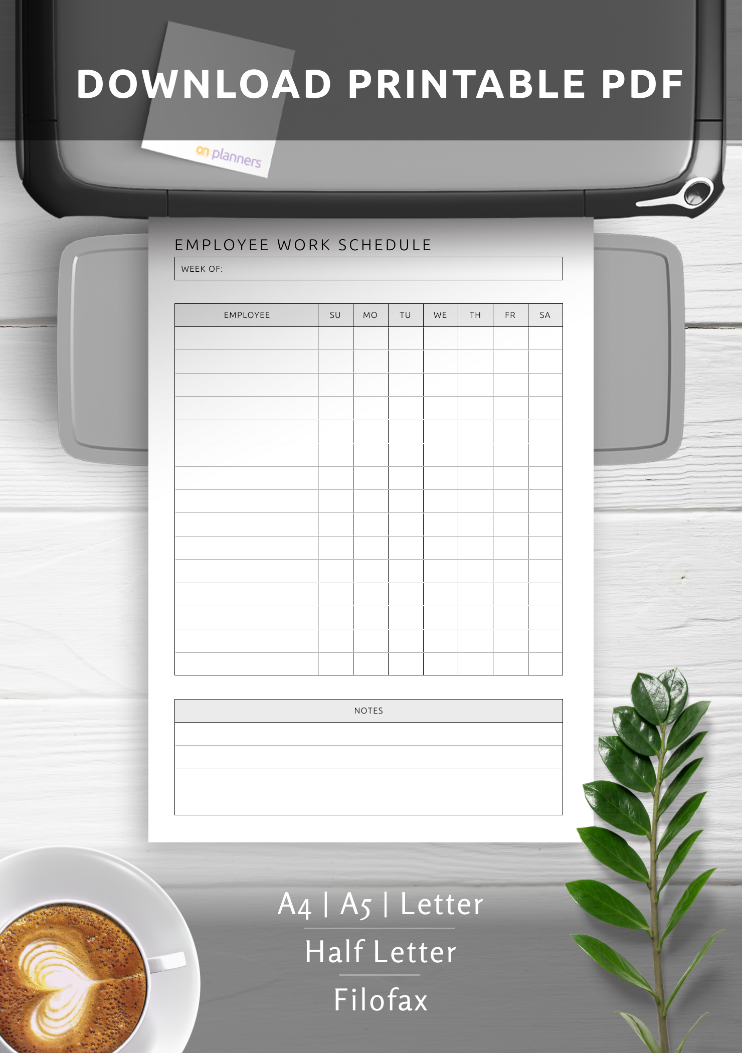 printable free weekly employee work schedule template