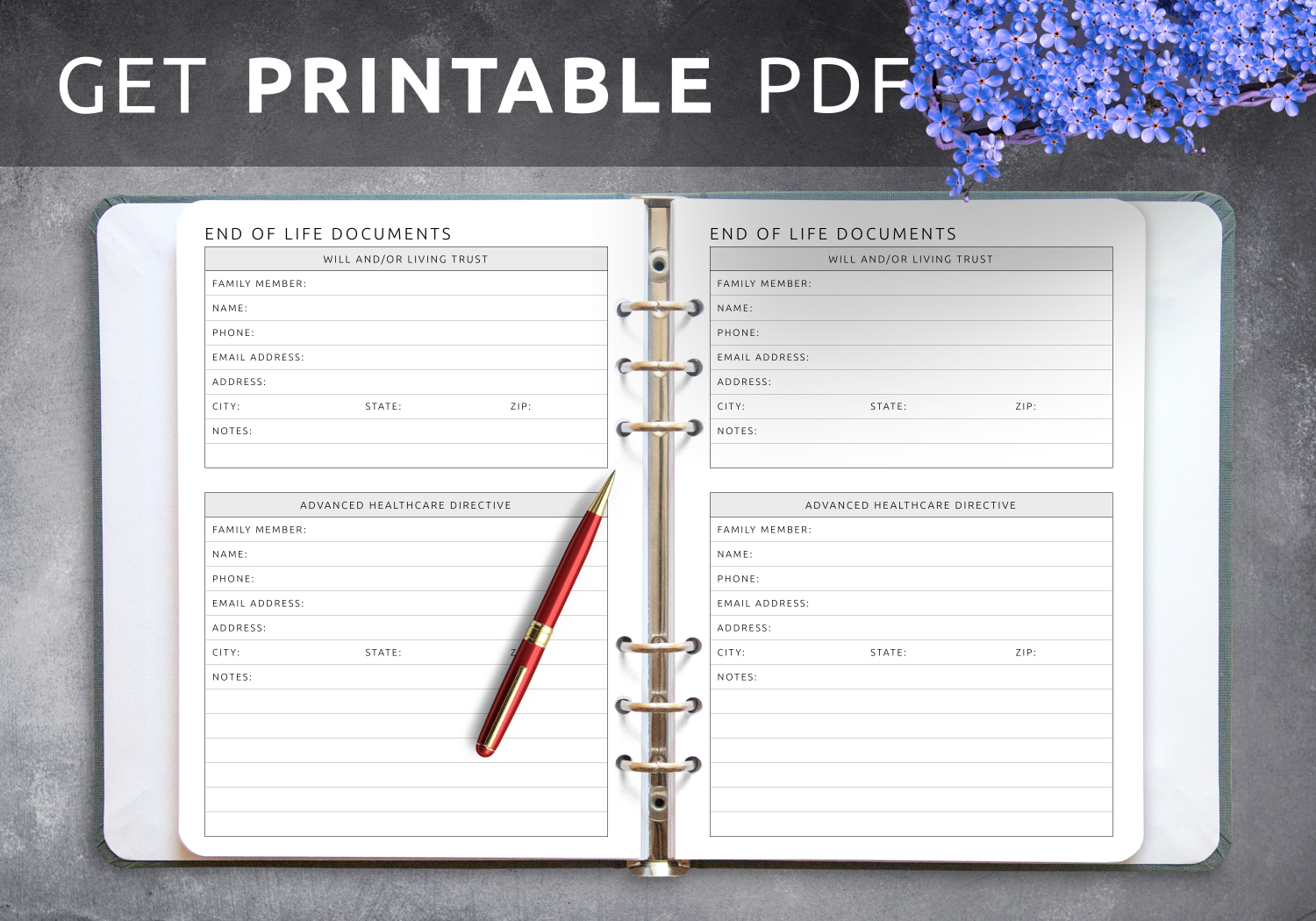 Free Printable End Of Life Planner Fruits Vegetables Seeds And Legumes such As Peas Beans