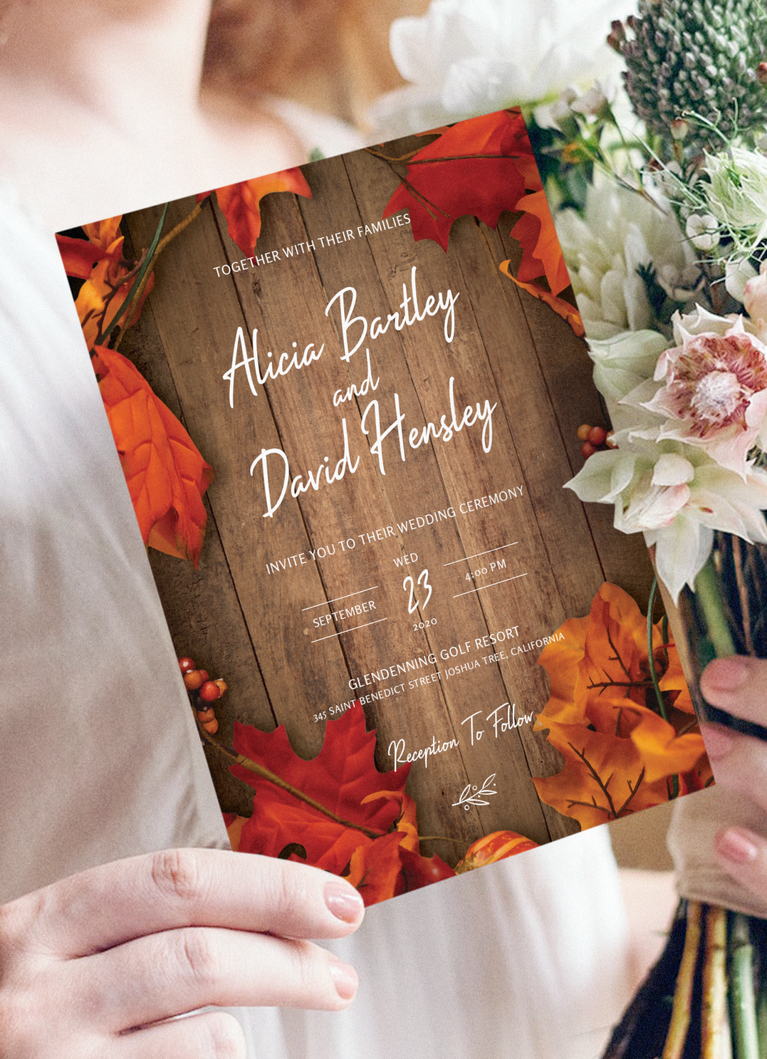 Download Printable Fall Rustic Wedding Invitation PDF