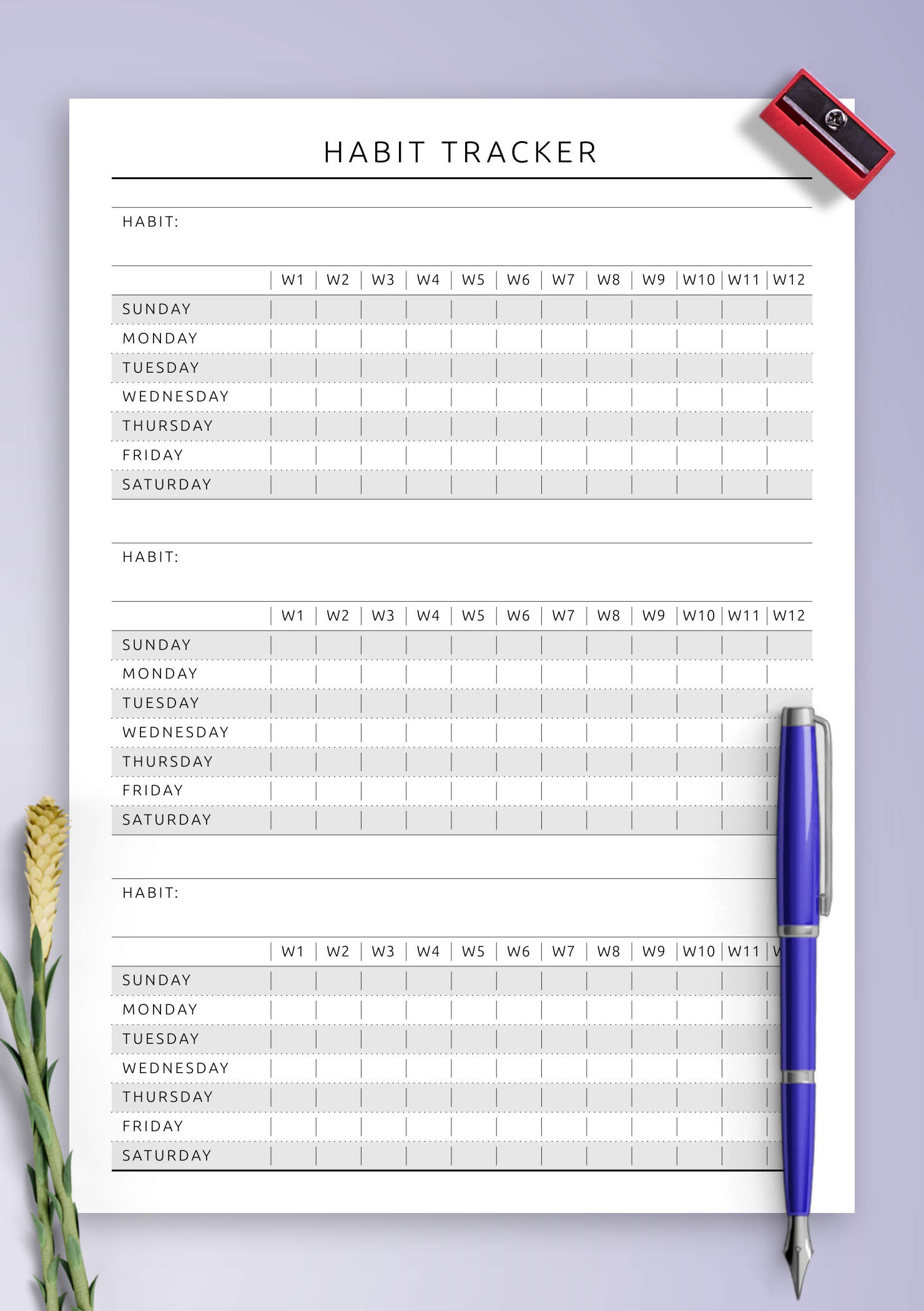 Monthly habit tracker steps tracker template mood log template healthy food log sobriety tracker weight loss log fitness log