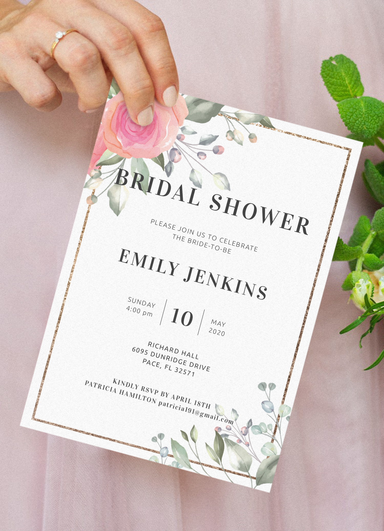 Free Bridal Shower Invitation Templates / Elegant Lace Bridal Shower