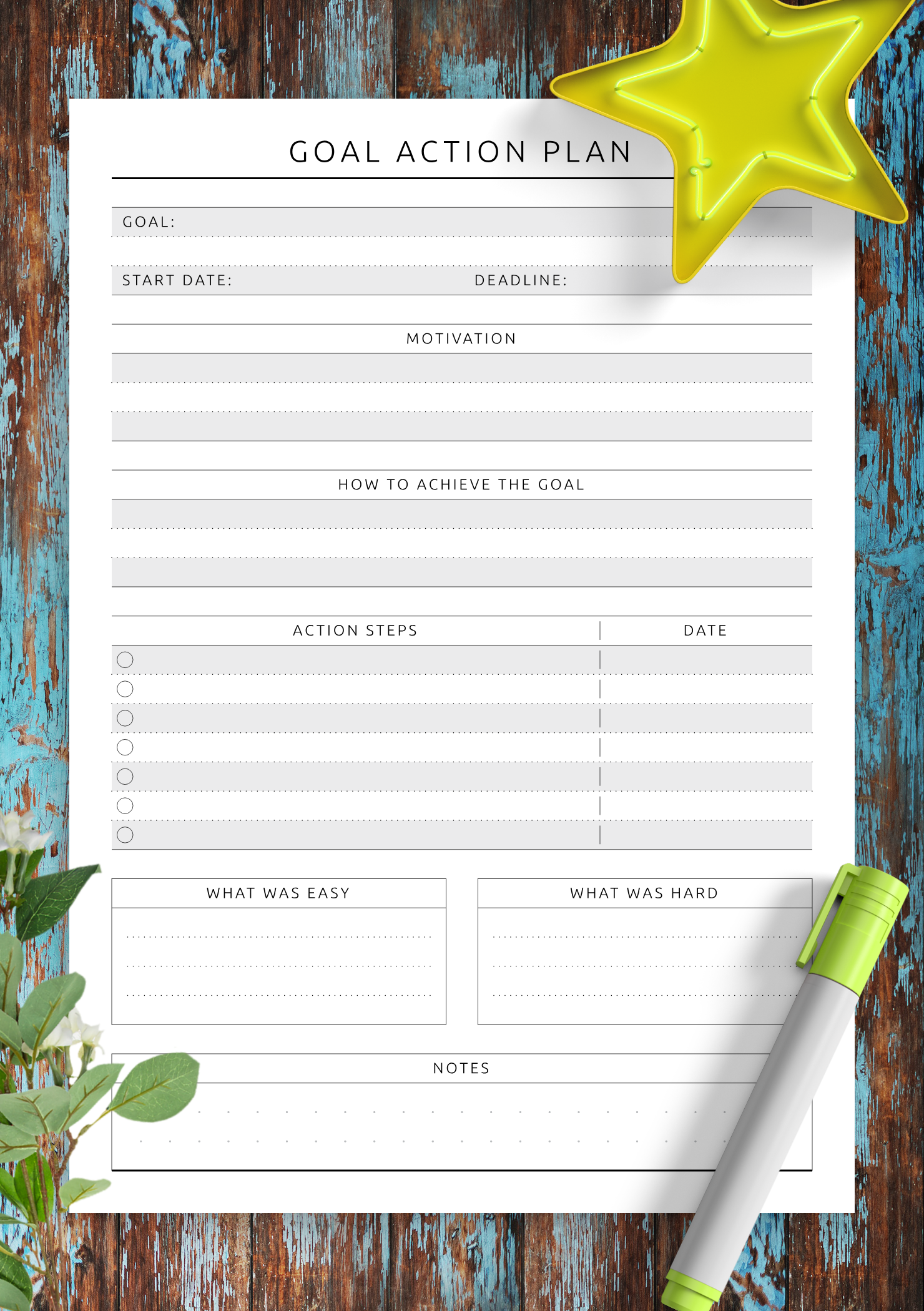 Goal Setting Action Plan Template Word Hot Sex Picture