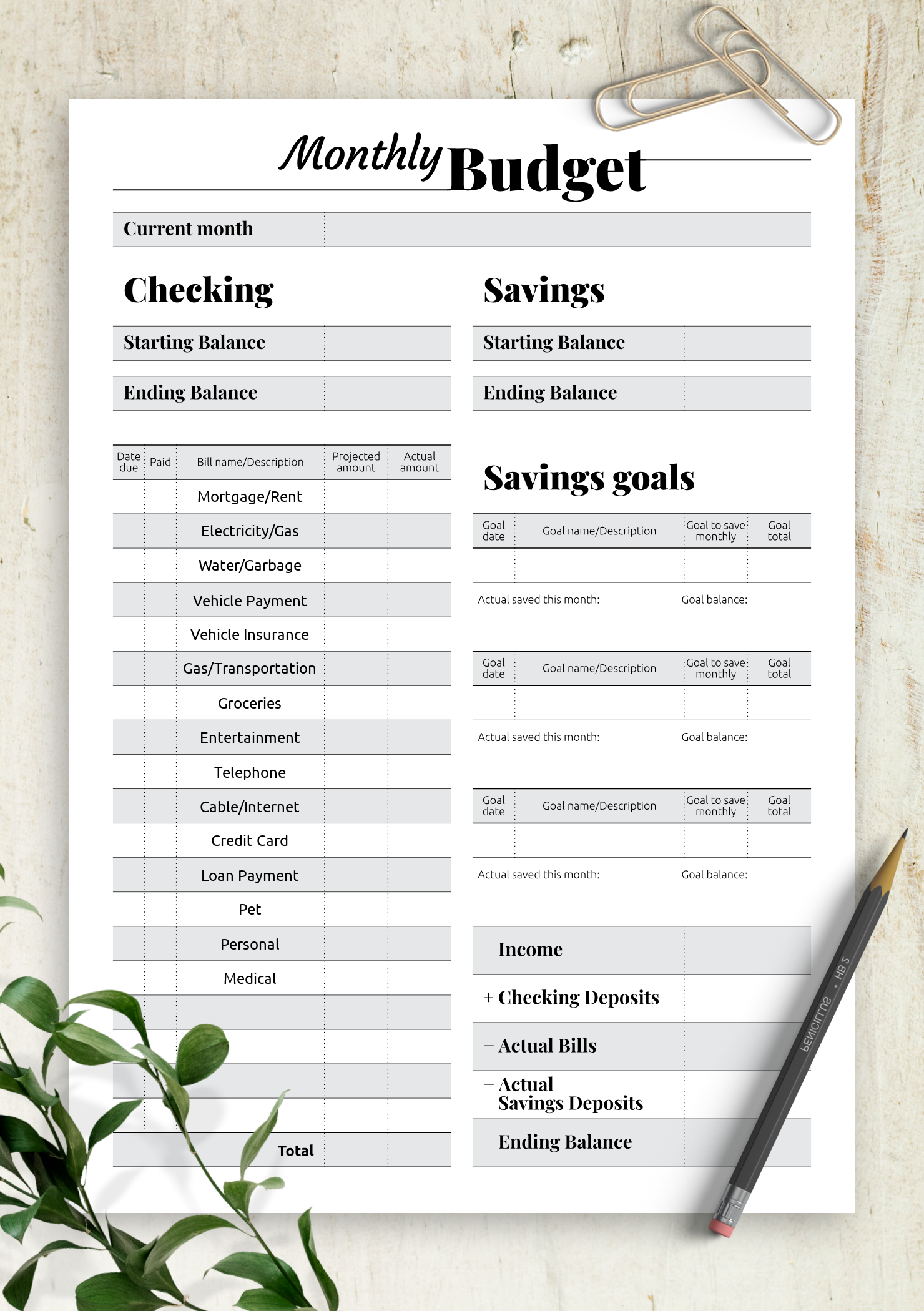 money budget planner free