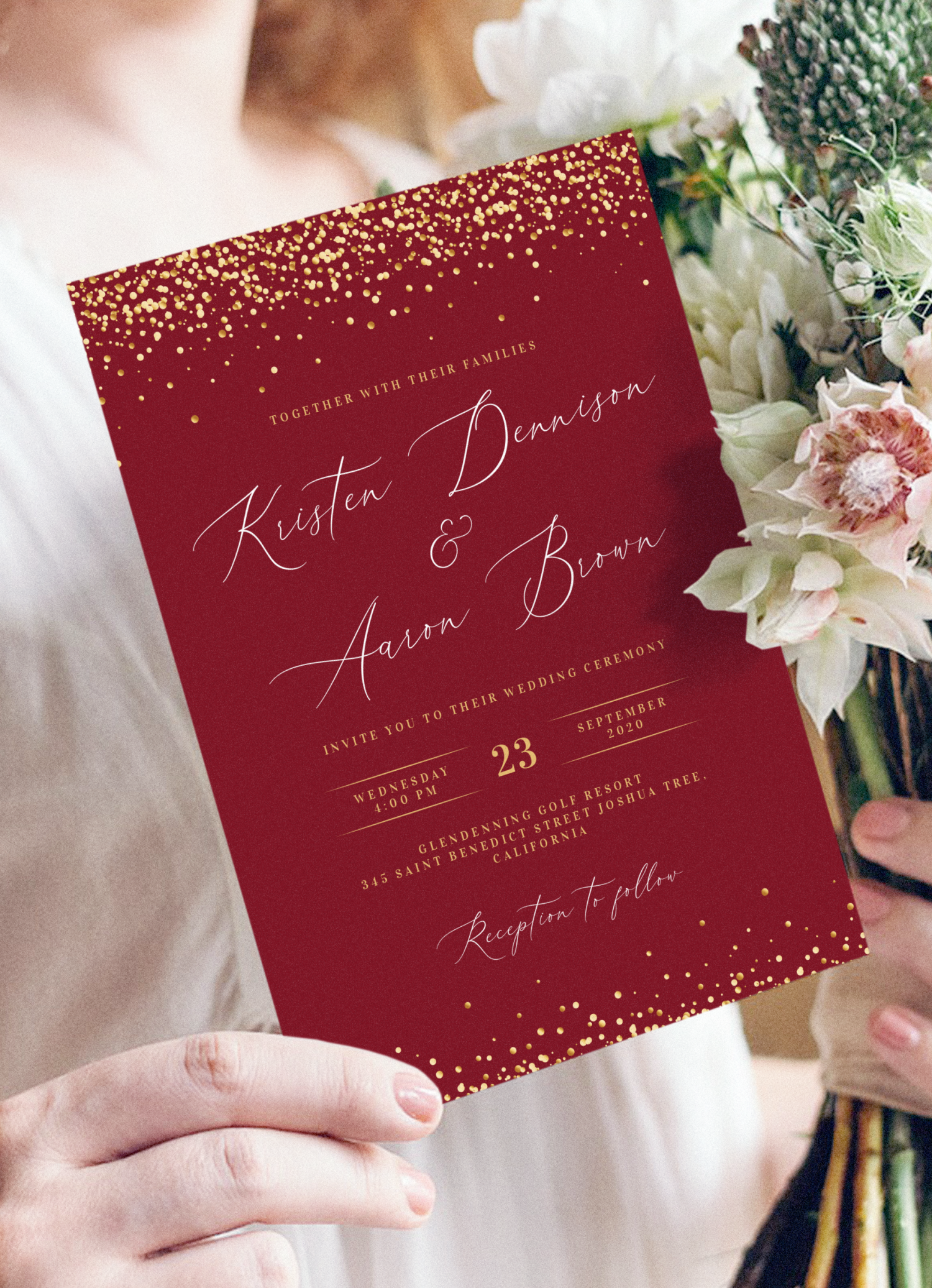 Burgundy Wedding Invitation Templates