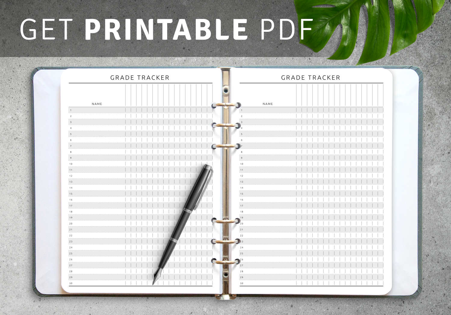 Download Printable Gradebook Template Original Style PDF