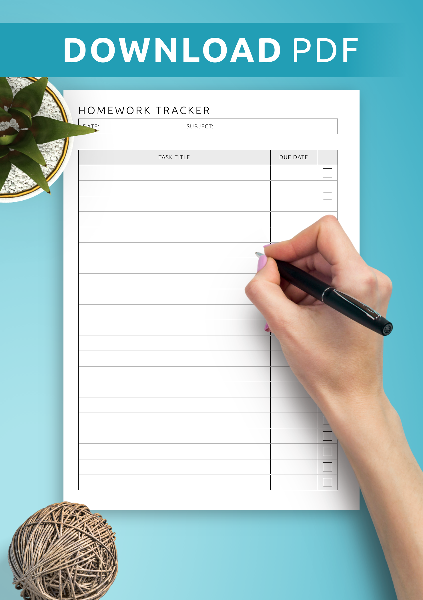 checklist for homework
