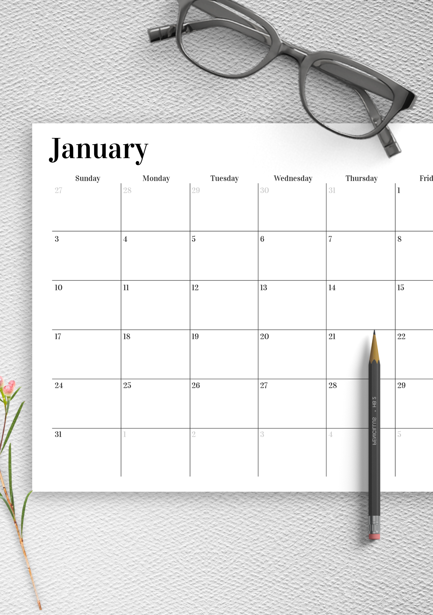 download printable horizontal monthly calendar pdf - download printable ...