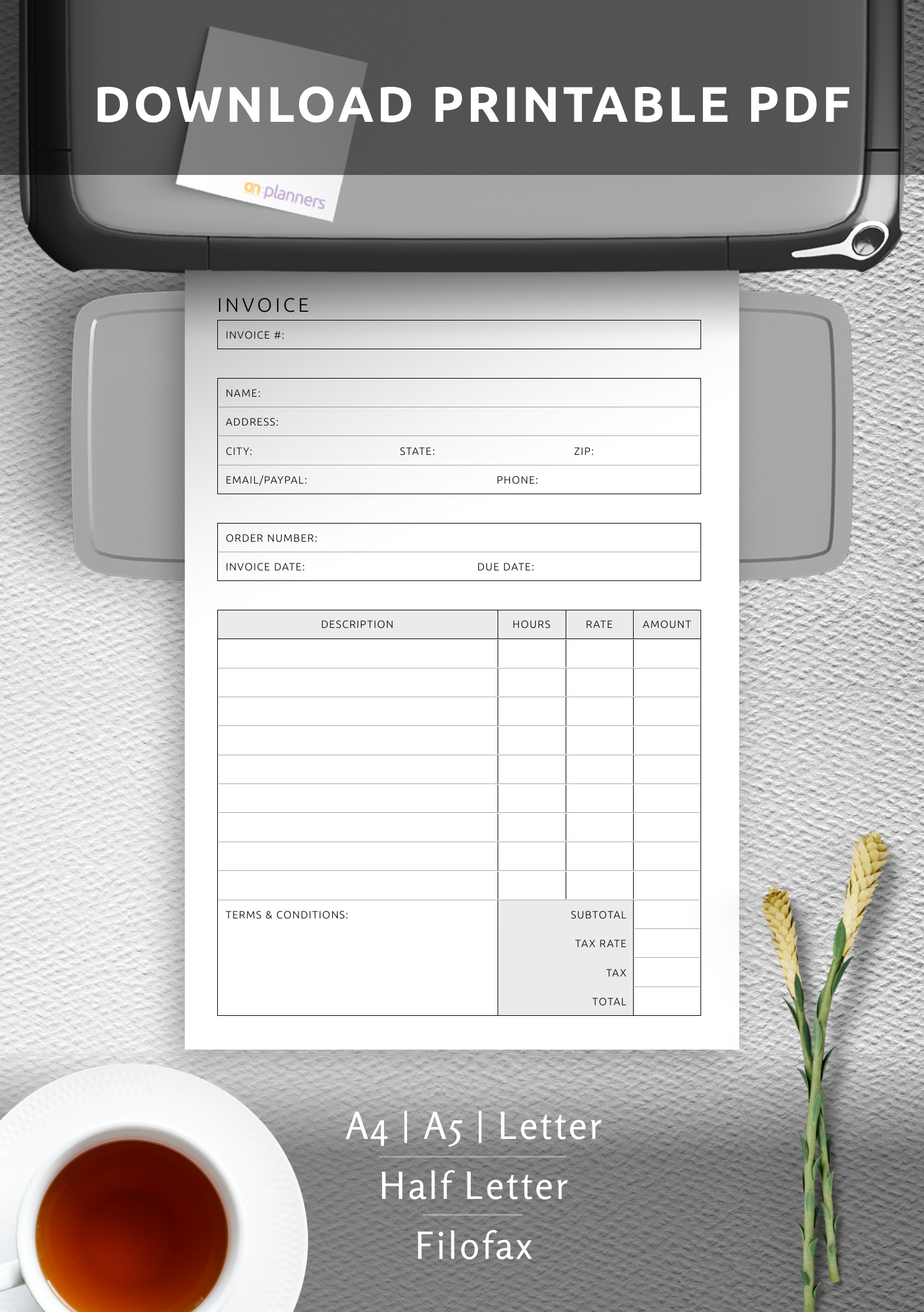 download printable invoice template pdf