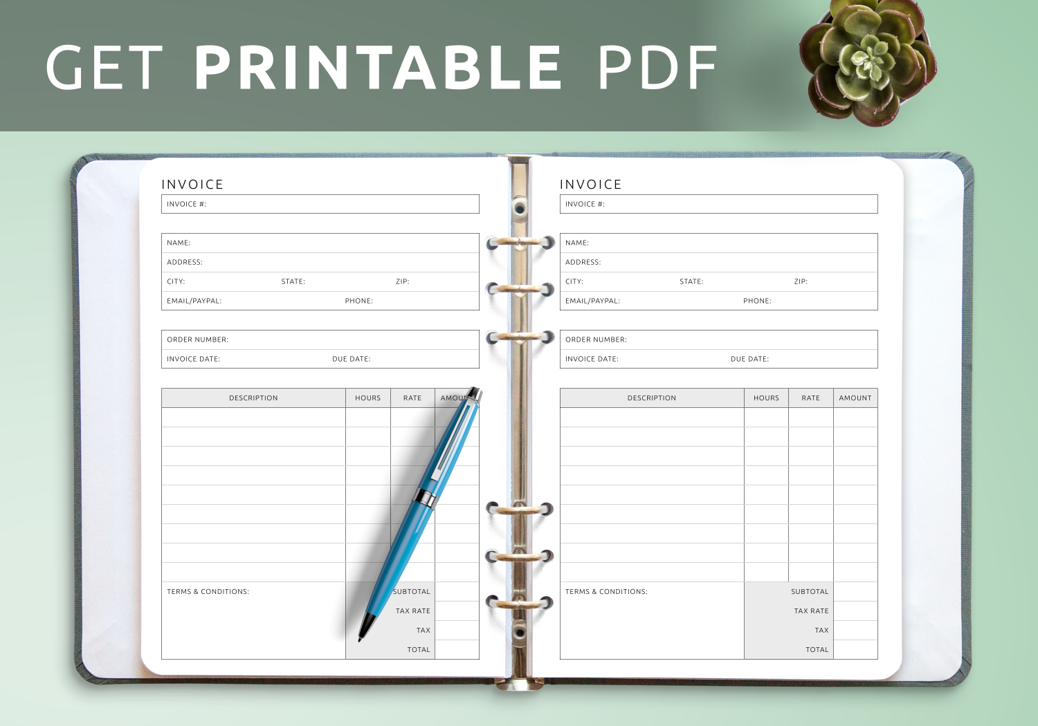 download printable invoice template pdf