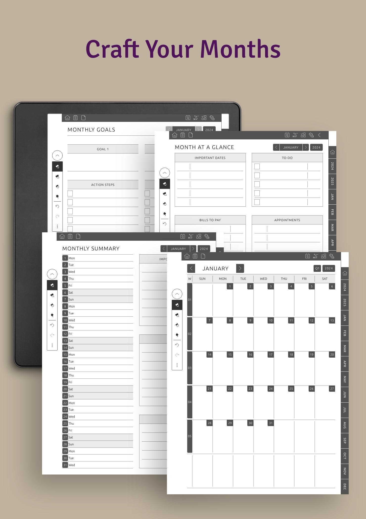 monthly templates