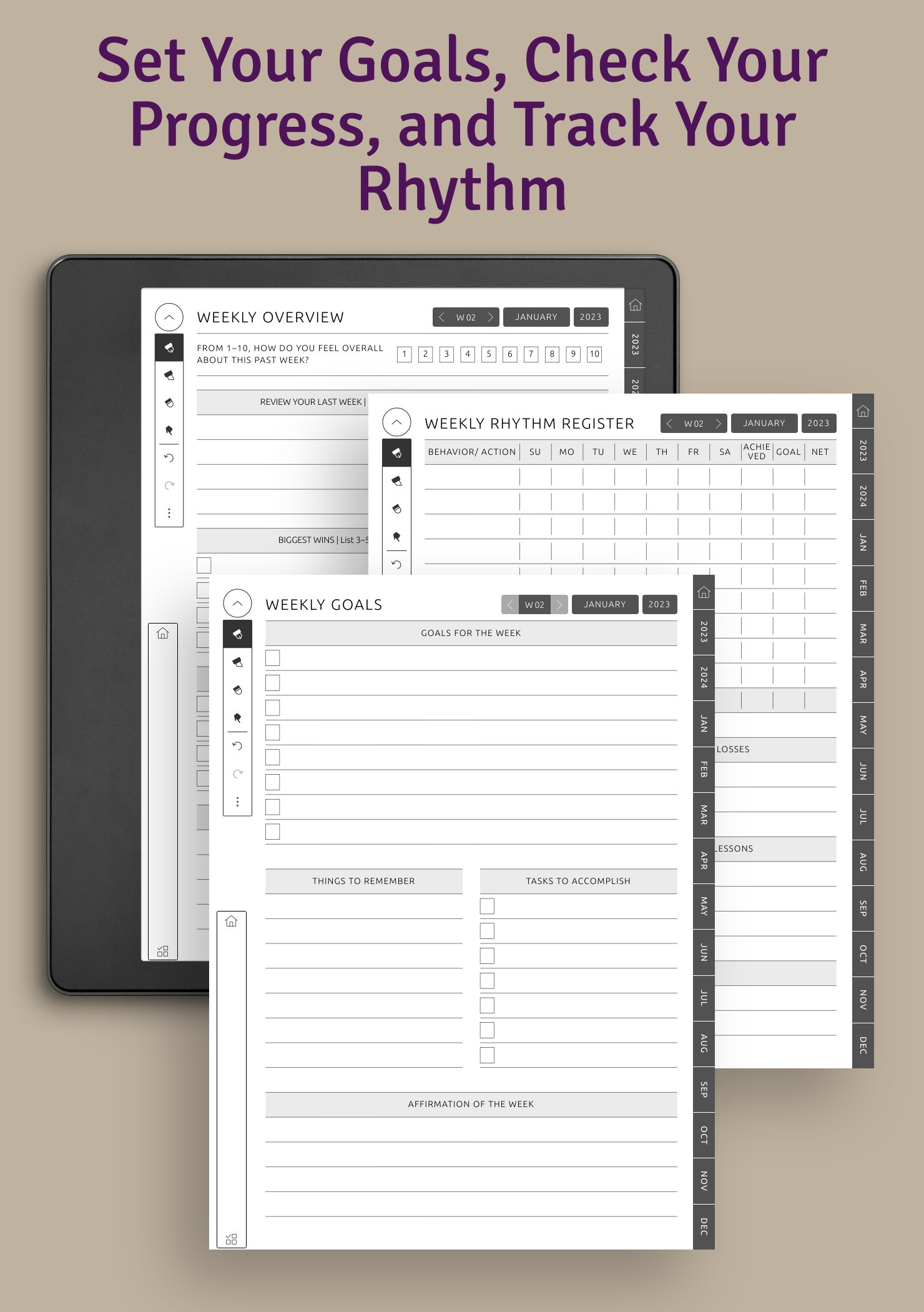 Download Kindle Scribe Daily Planner Hyperlinked PDF