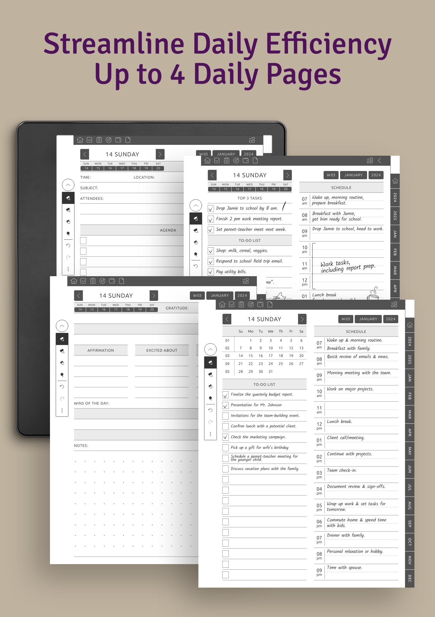 Daily pages and templates