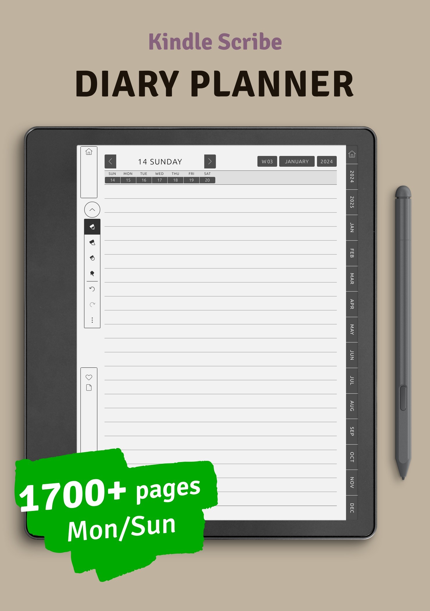 Kindle Scribe Daily Journal 2024 