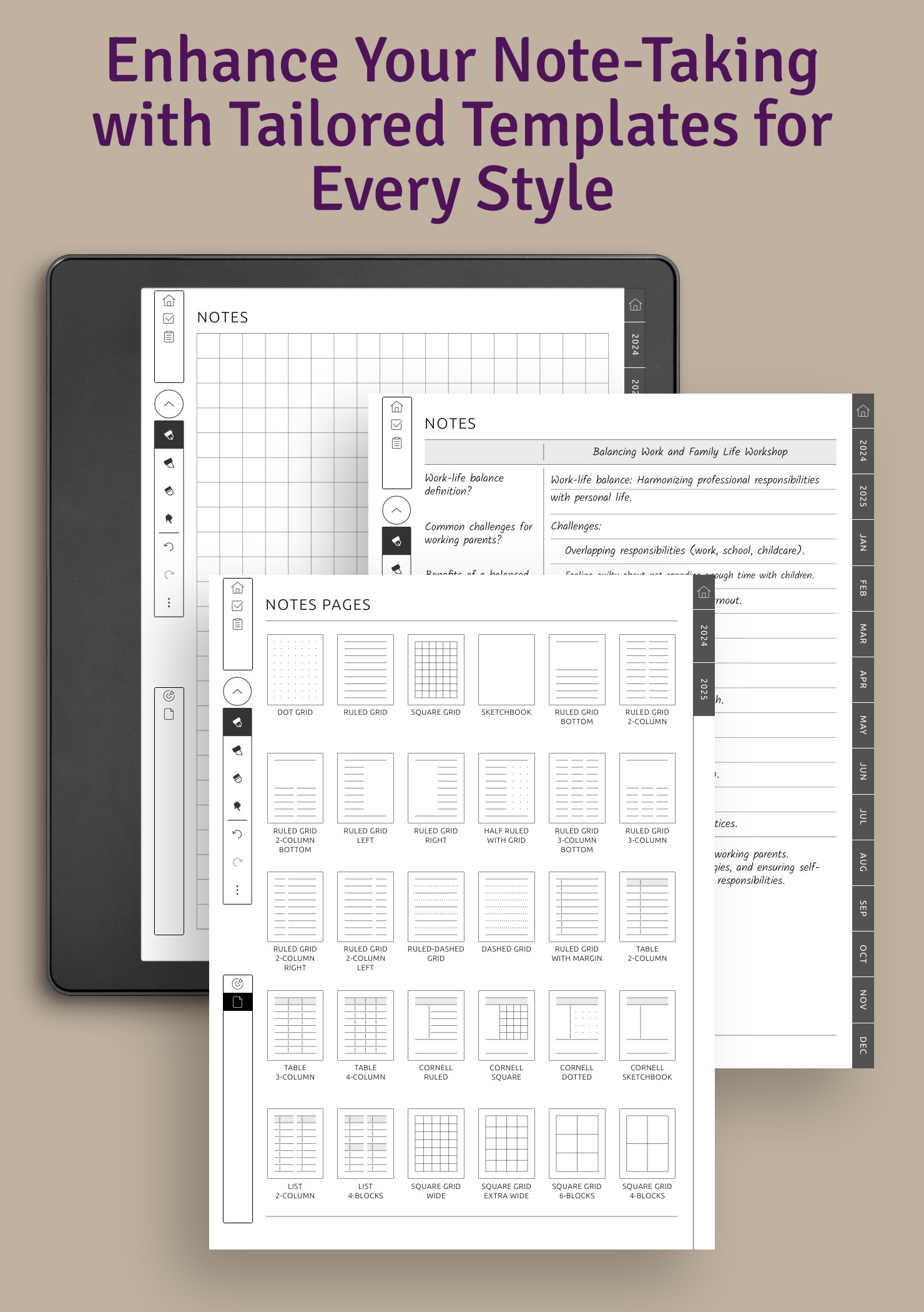 Refine Your Note-Taking with Customized Templates for Every Preference