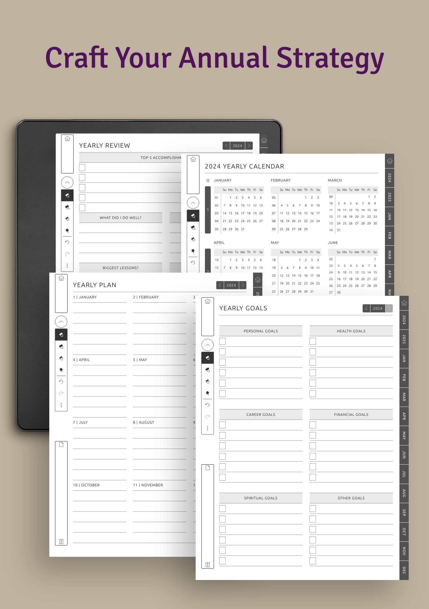 Annual templates for your strategic planning/