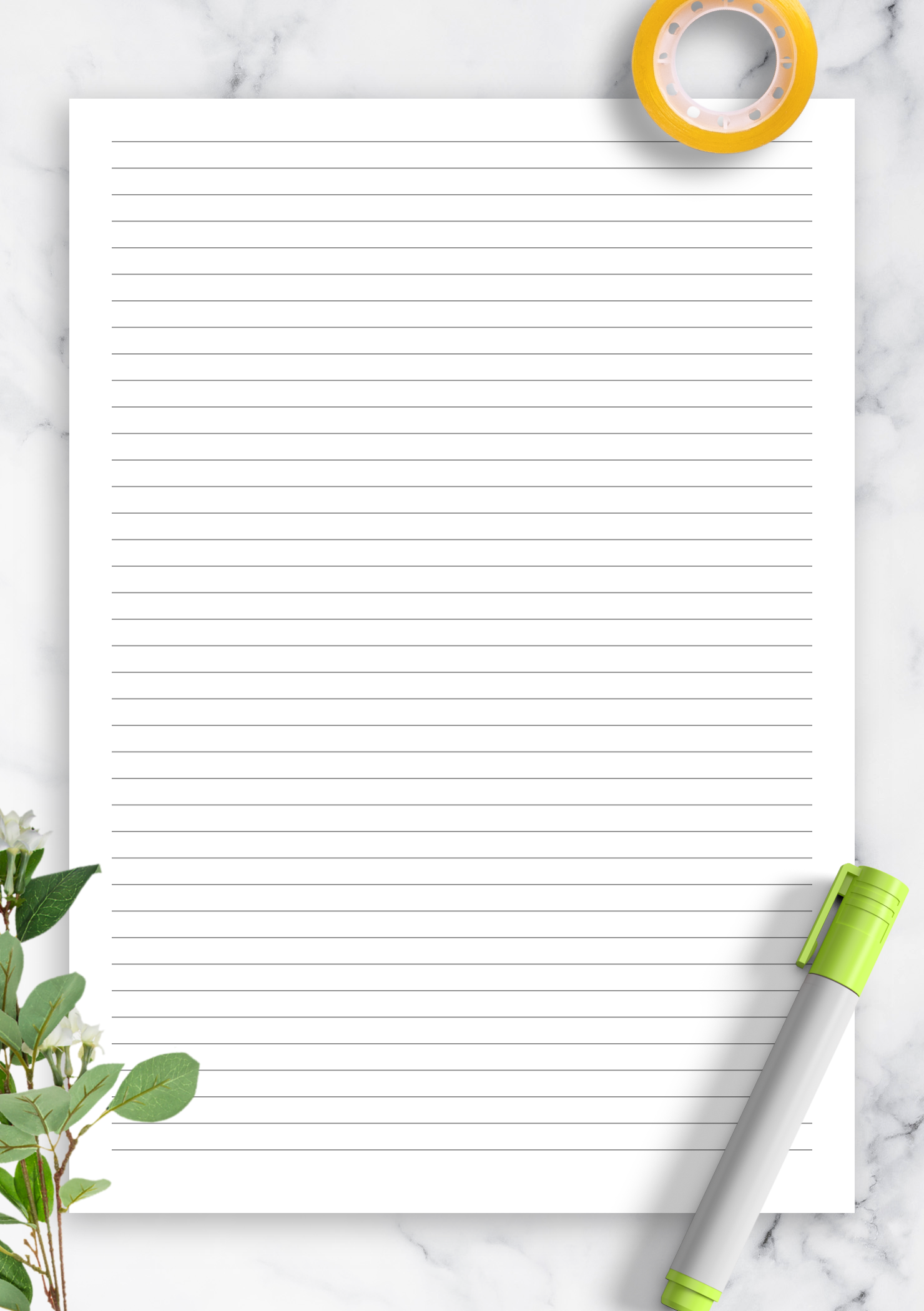 Download Printable Lined Paper Template 5mm PDF