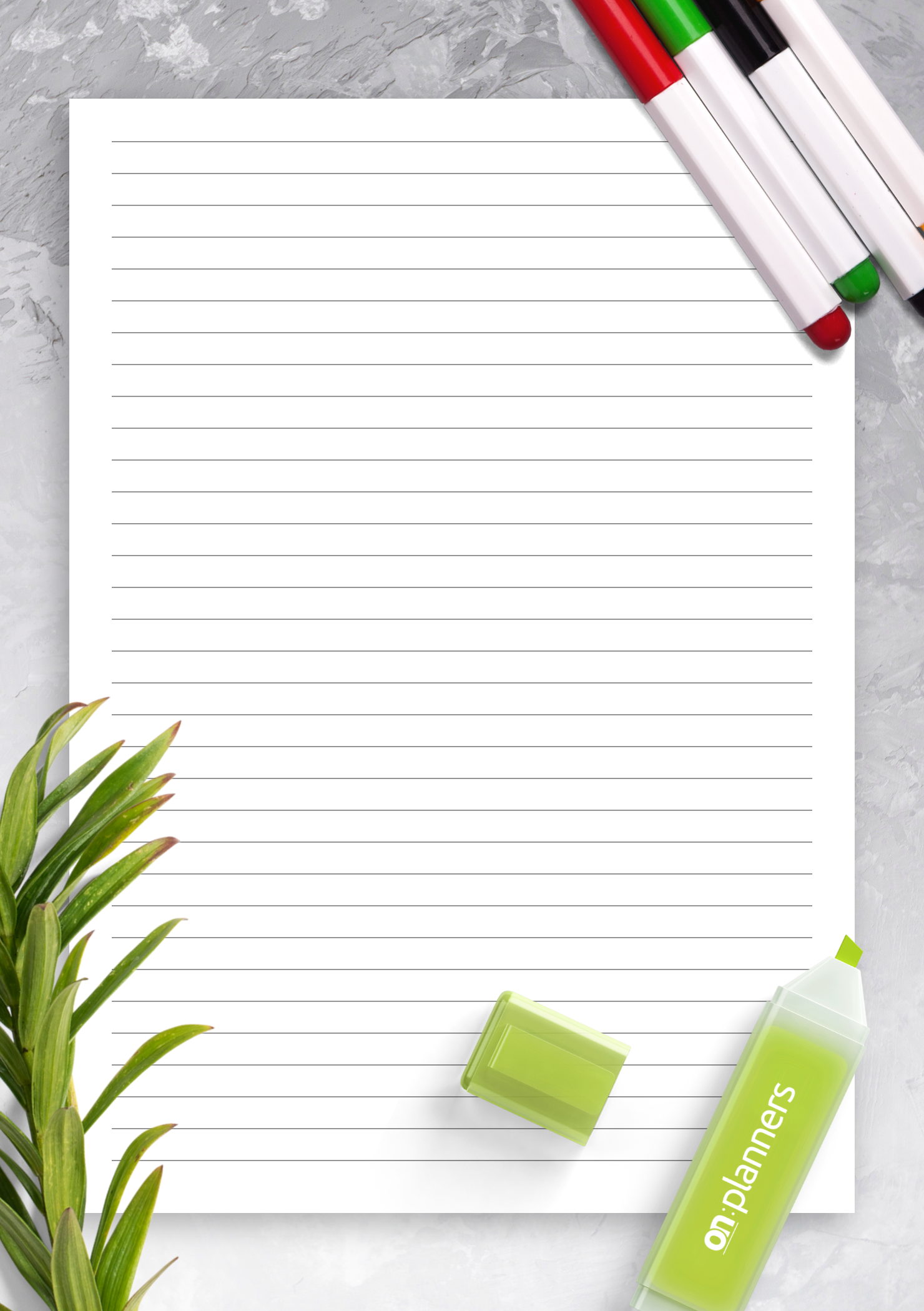 Download Printable Lined Paper Template 6mm PDF