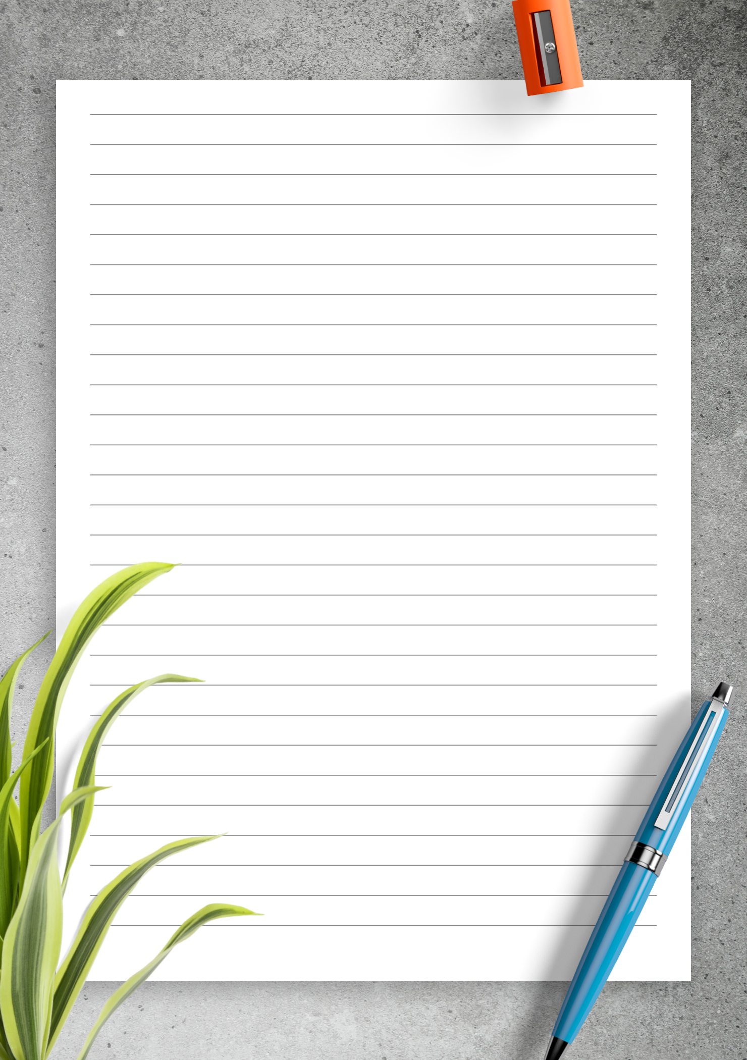 Download Printable Lined Paper Template 7mm PDF