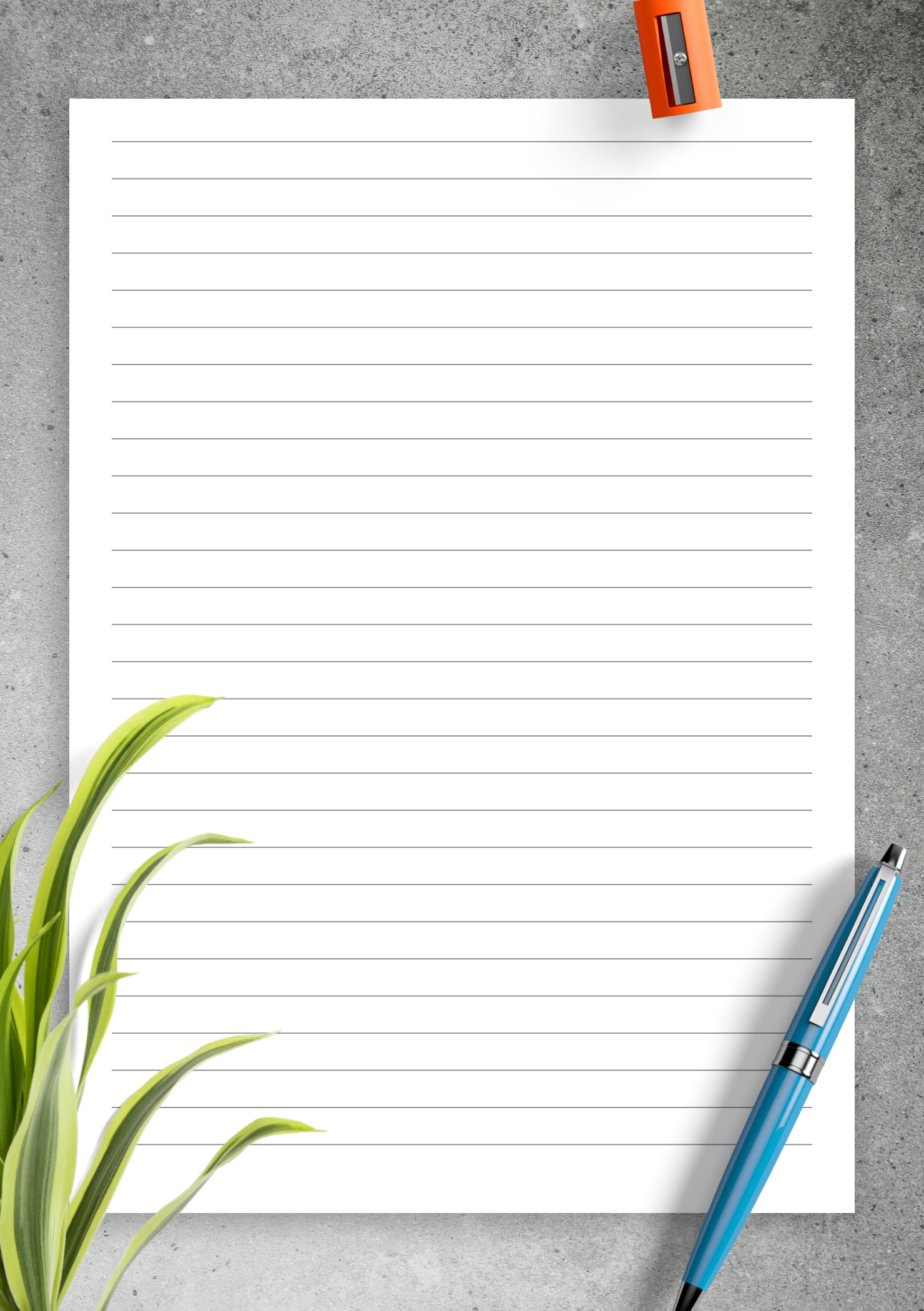 A4 Letter Printable Wide Ruled Student Note Paper A5 sizes Digital