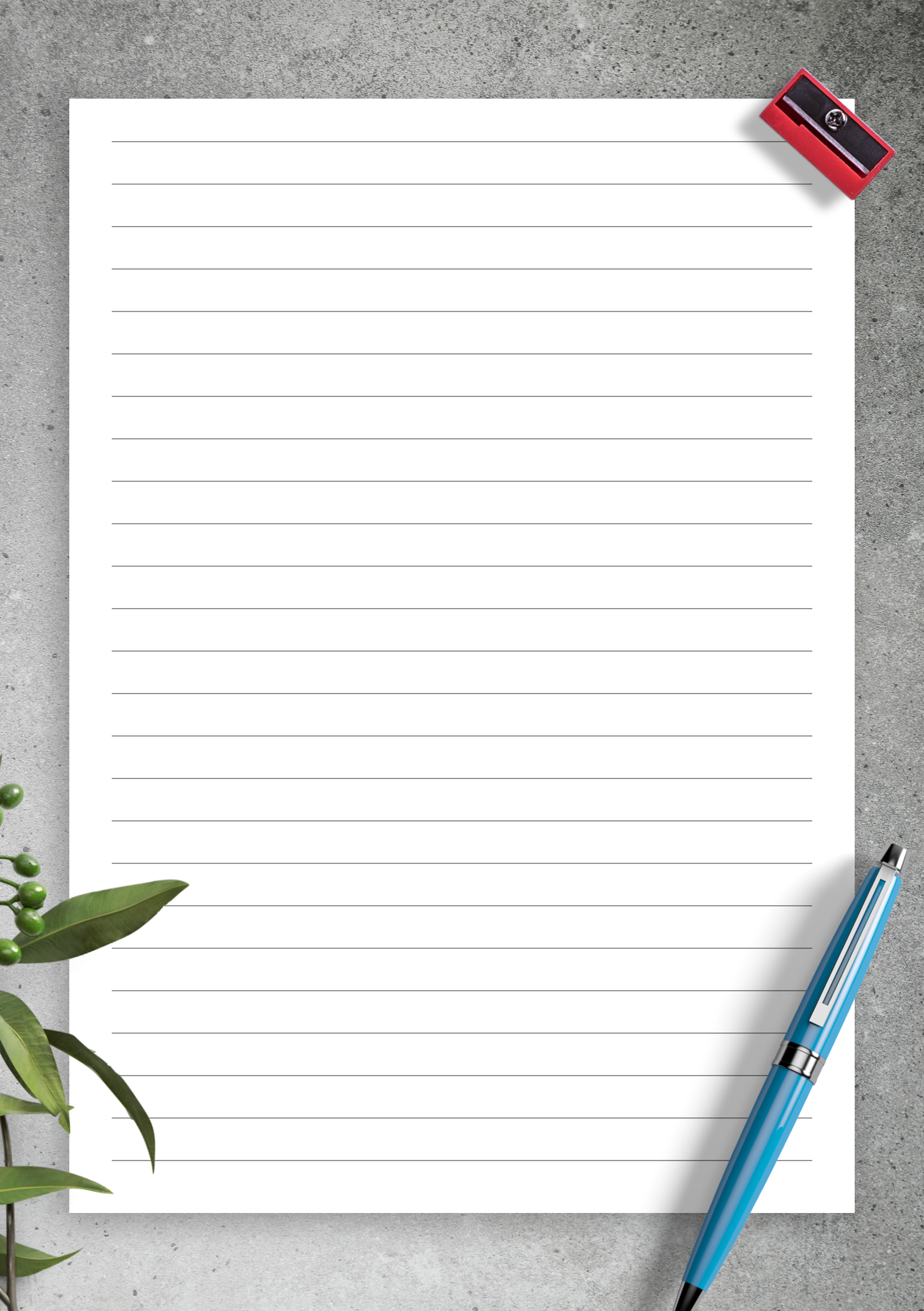 Download Printable Lined Paper Template 8mm PDF