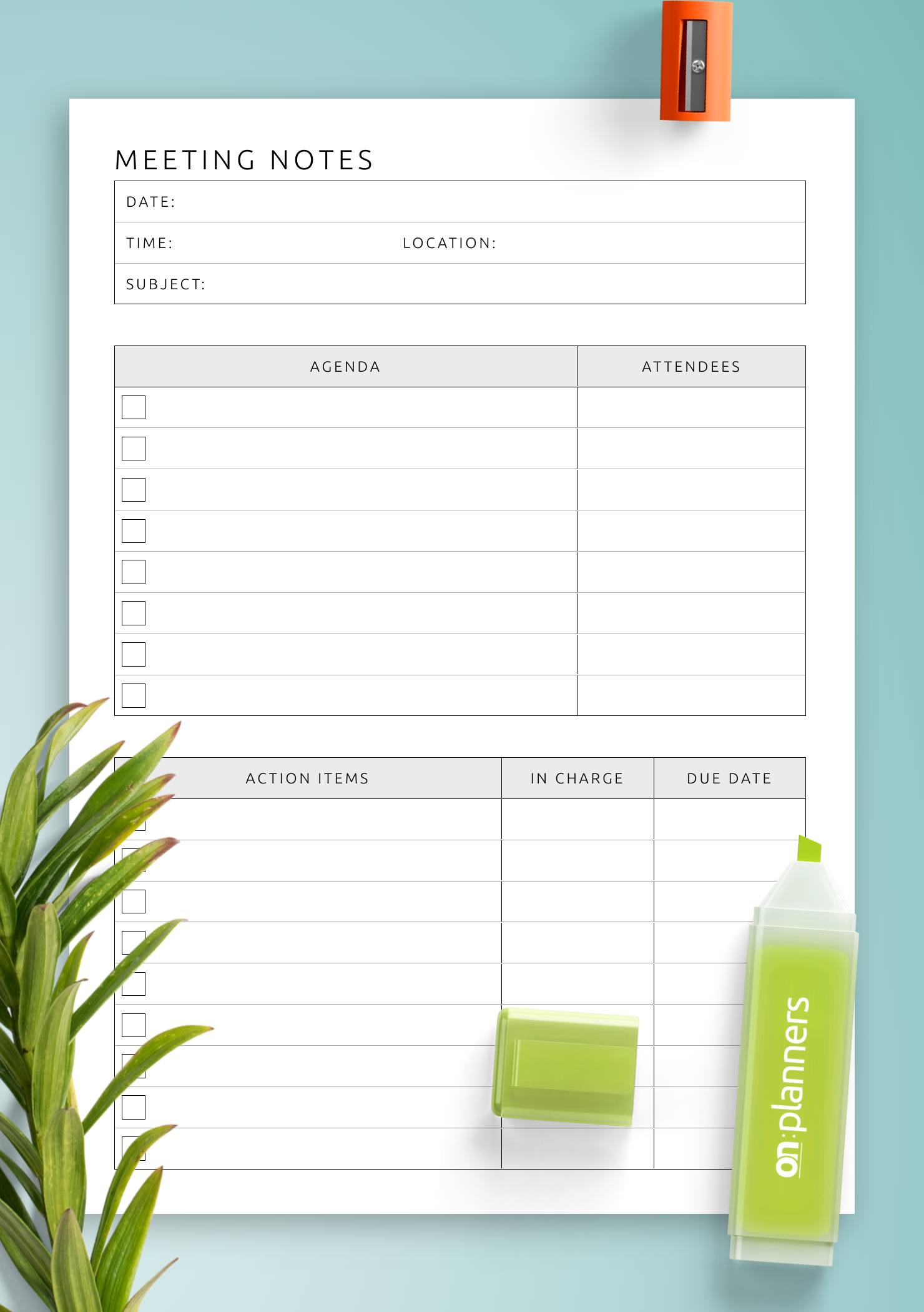 Meeting Notes: A5 Planner Inserts