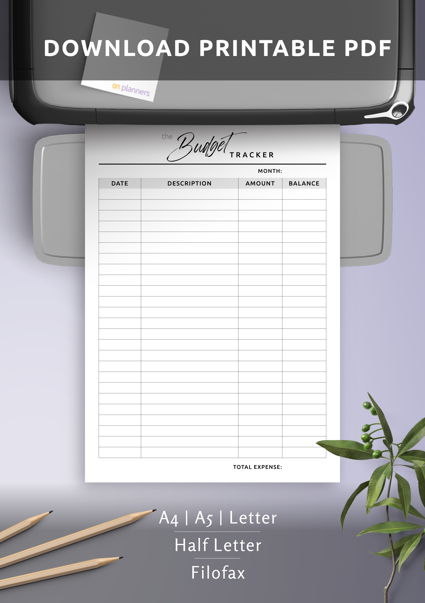 Monthly Budget Planner, Financial Tracker, Finance Planner, Budget Planner,  Budget Tracker, Printable Planner Inserts | A4 Letter A5