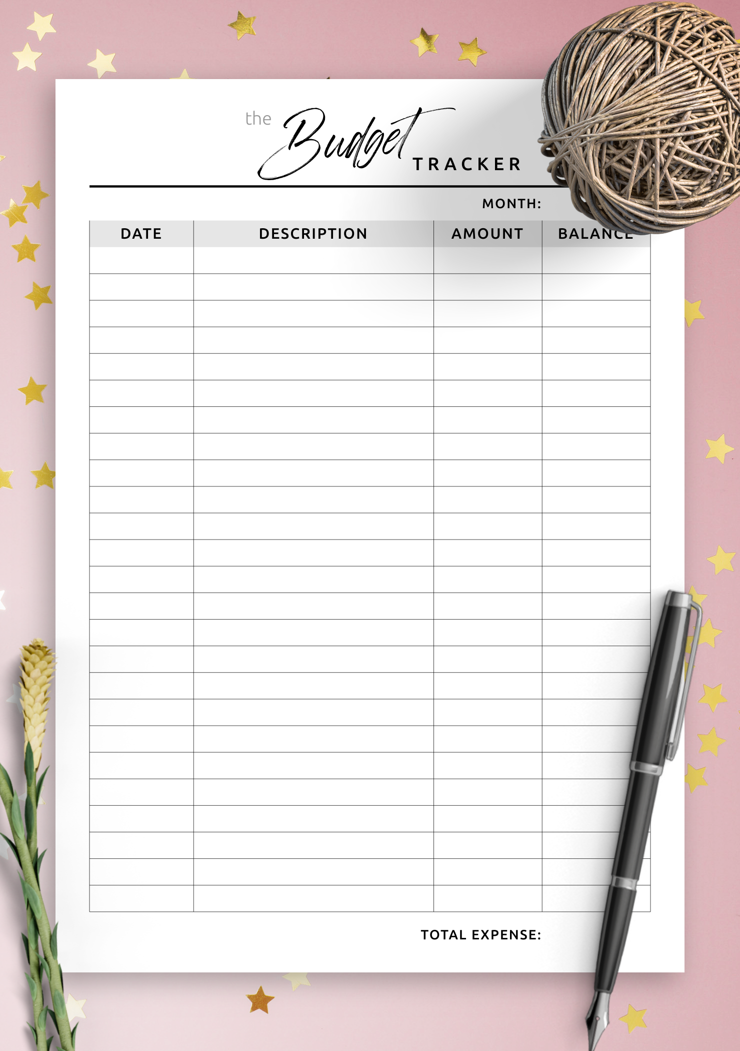 Download Printable Monthly budget tracker PDF