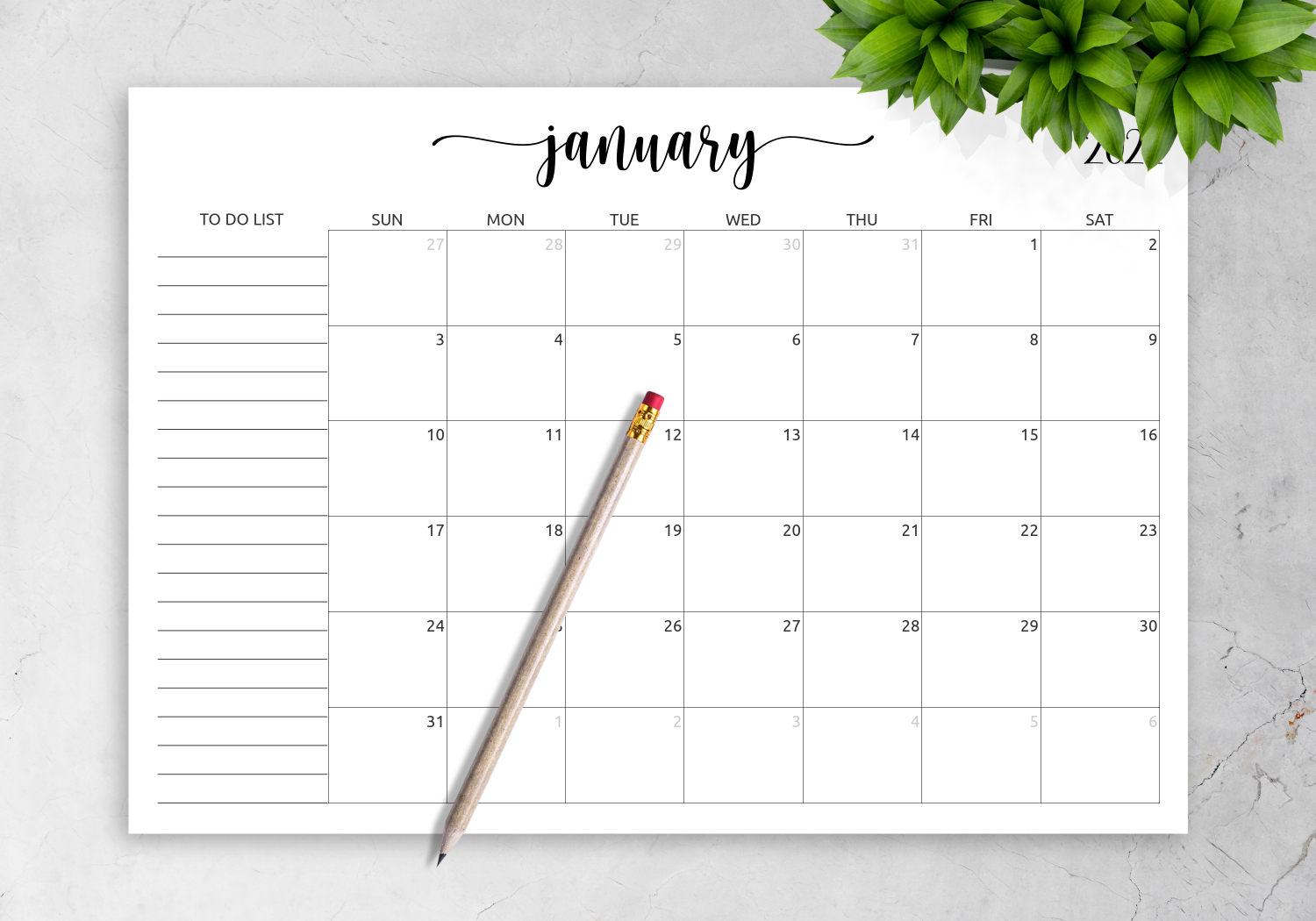 Download Printable Monthly Calendar with To-Do List PDF