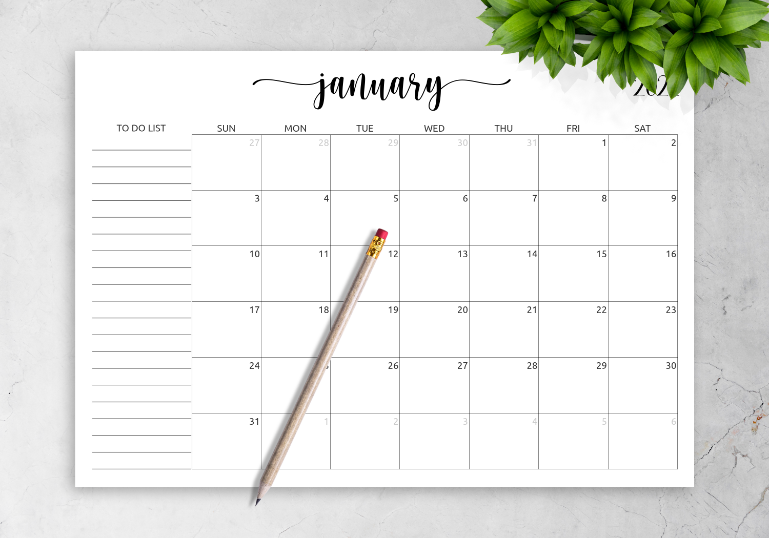 Paper To Do List Calendar 2021 Monthly Planner Printable Organizer Planner Printable Calendars