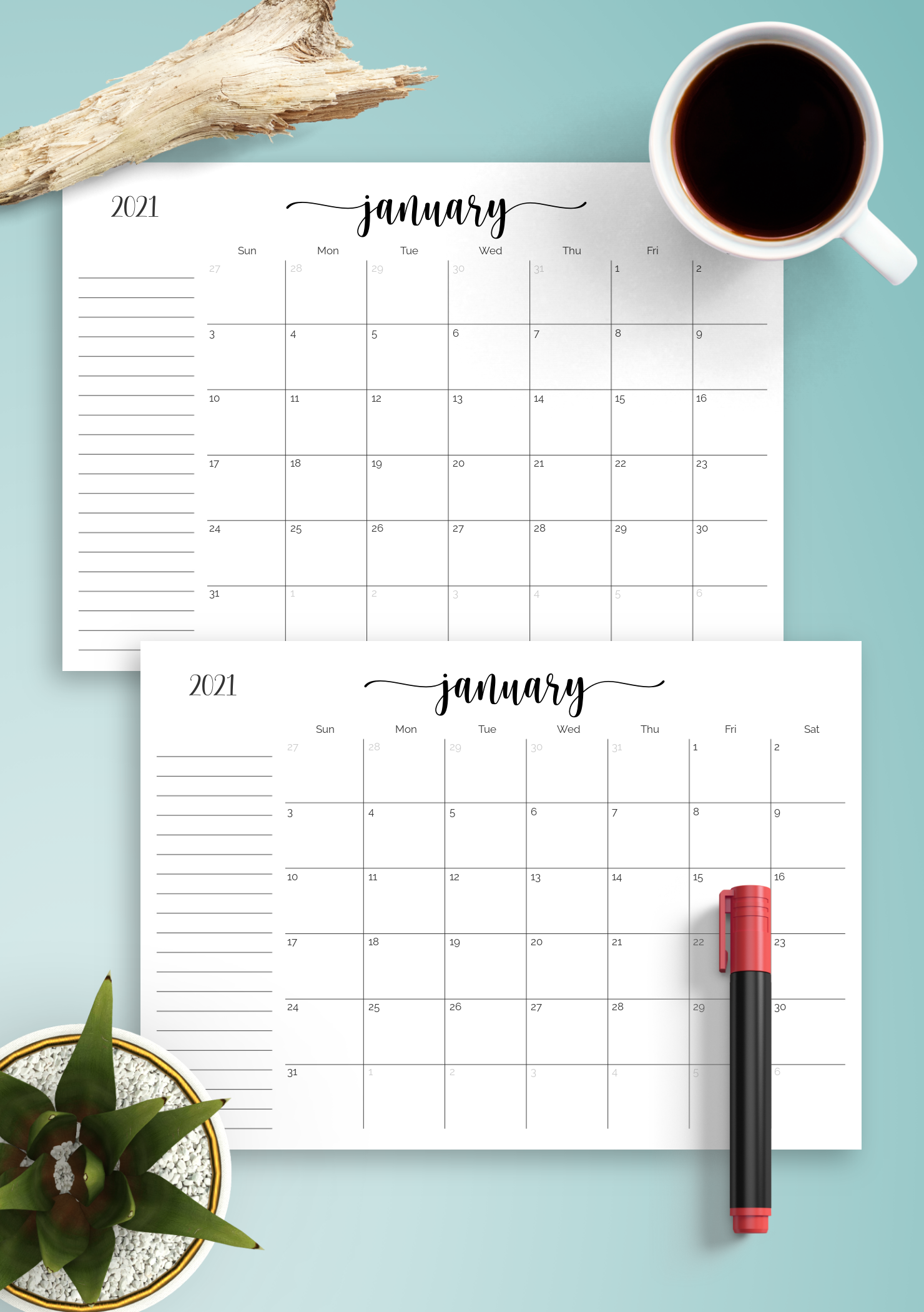 download-printable-monthly-calendar-with-notes-section-pdf