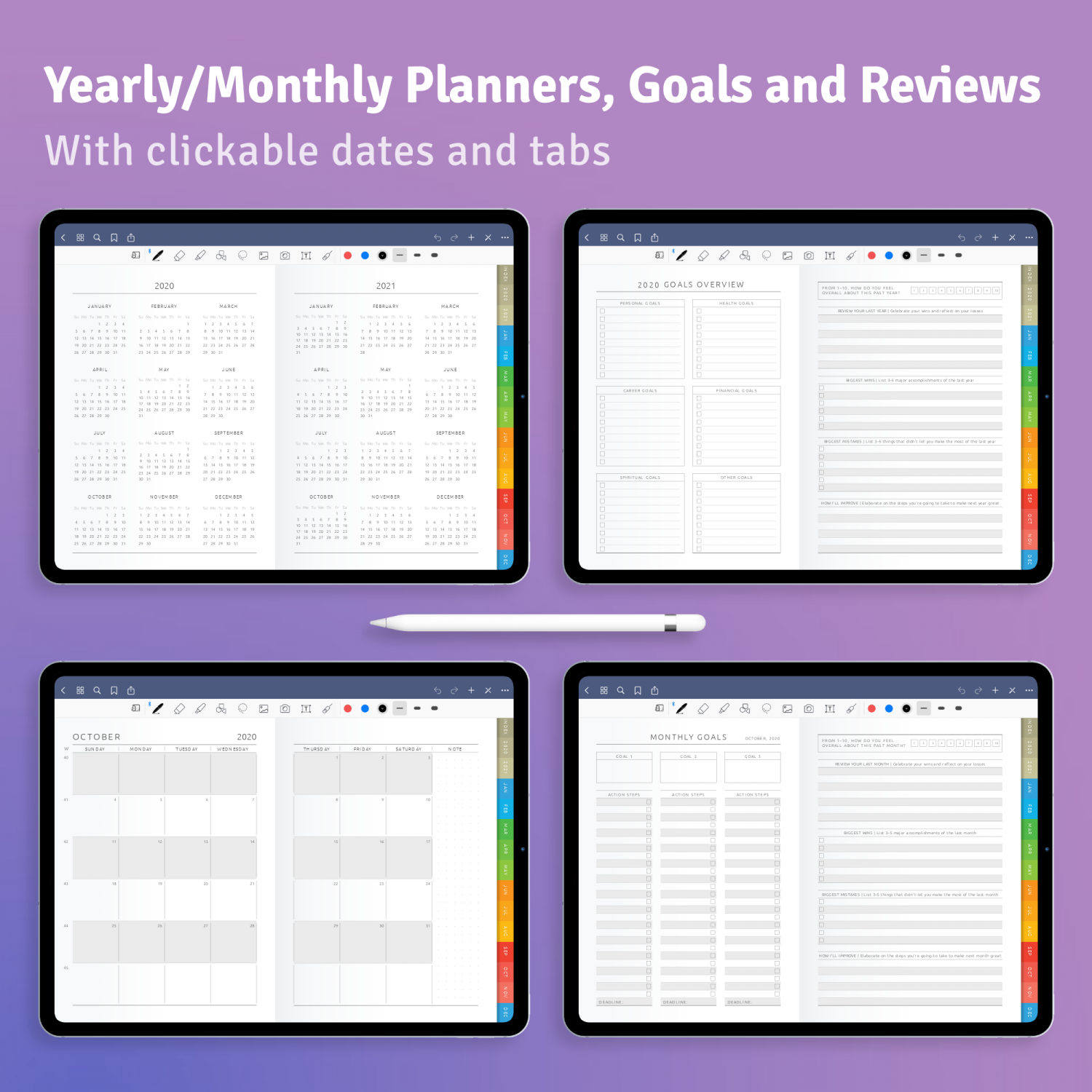 Download Monthly Digital Planner PDF For GoodNotes IPad