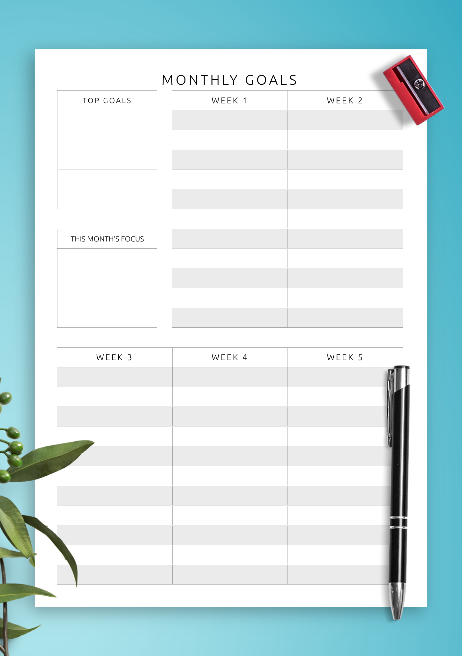 Goal Planning Template Word