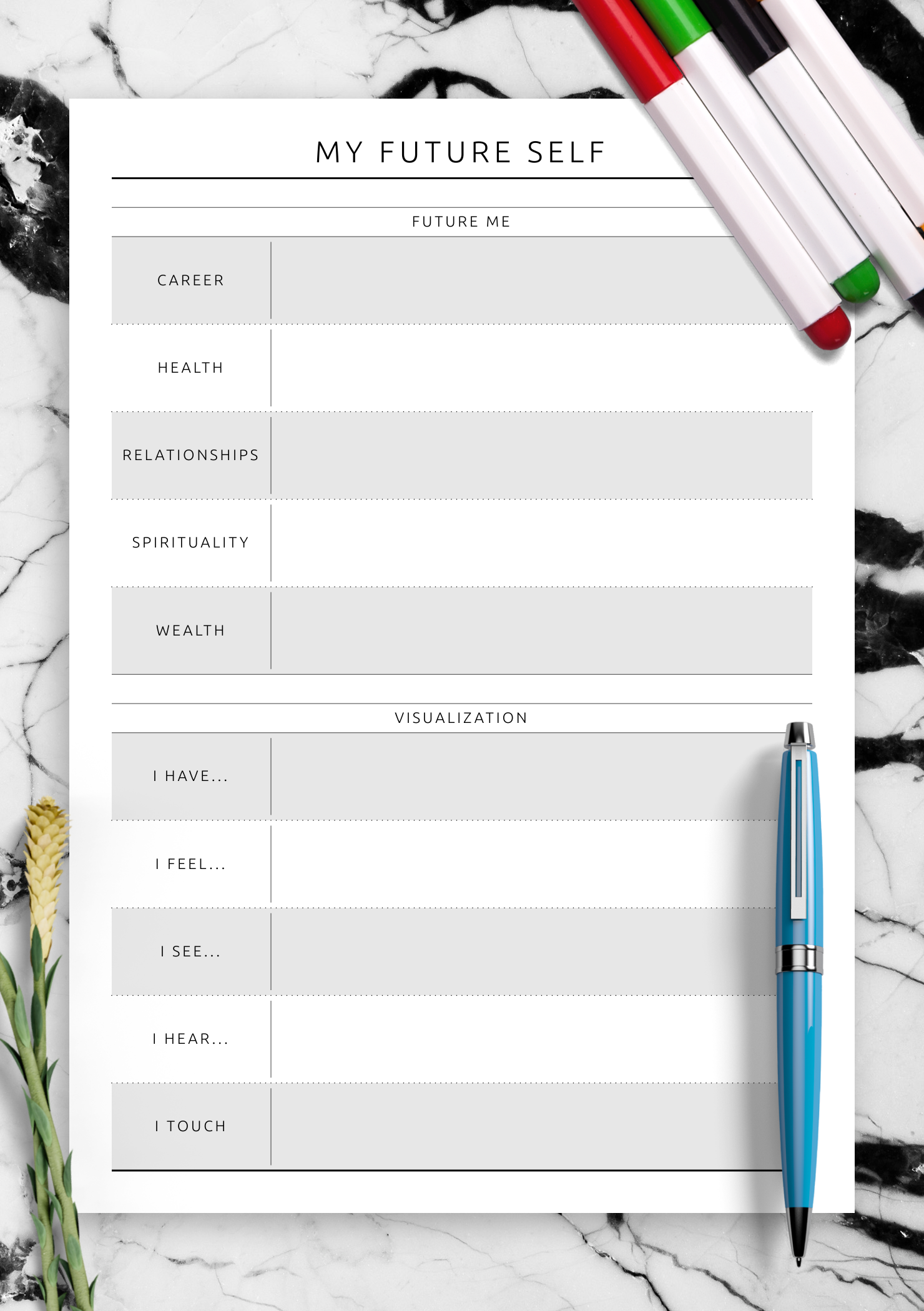Download Printable My Future Self Template PDF