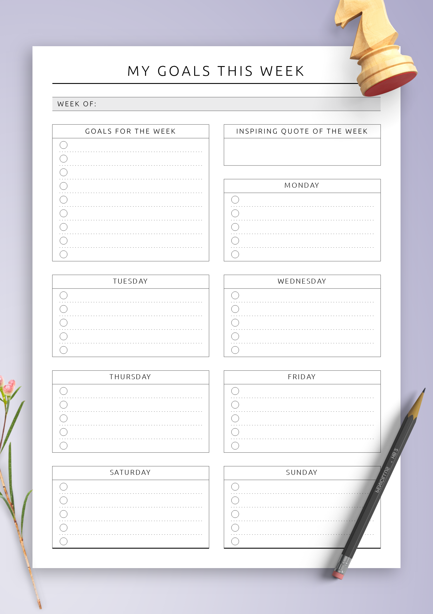 Download Printable My Goals This Week PDF