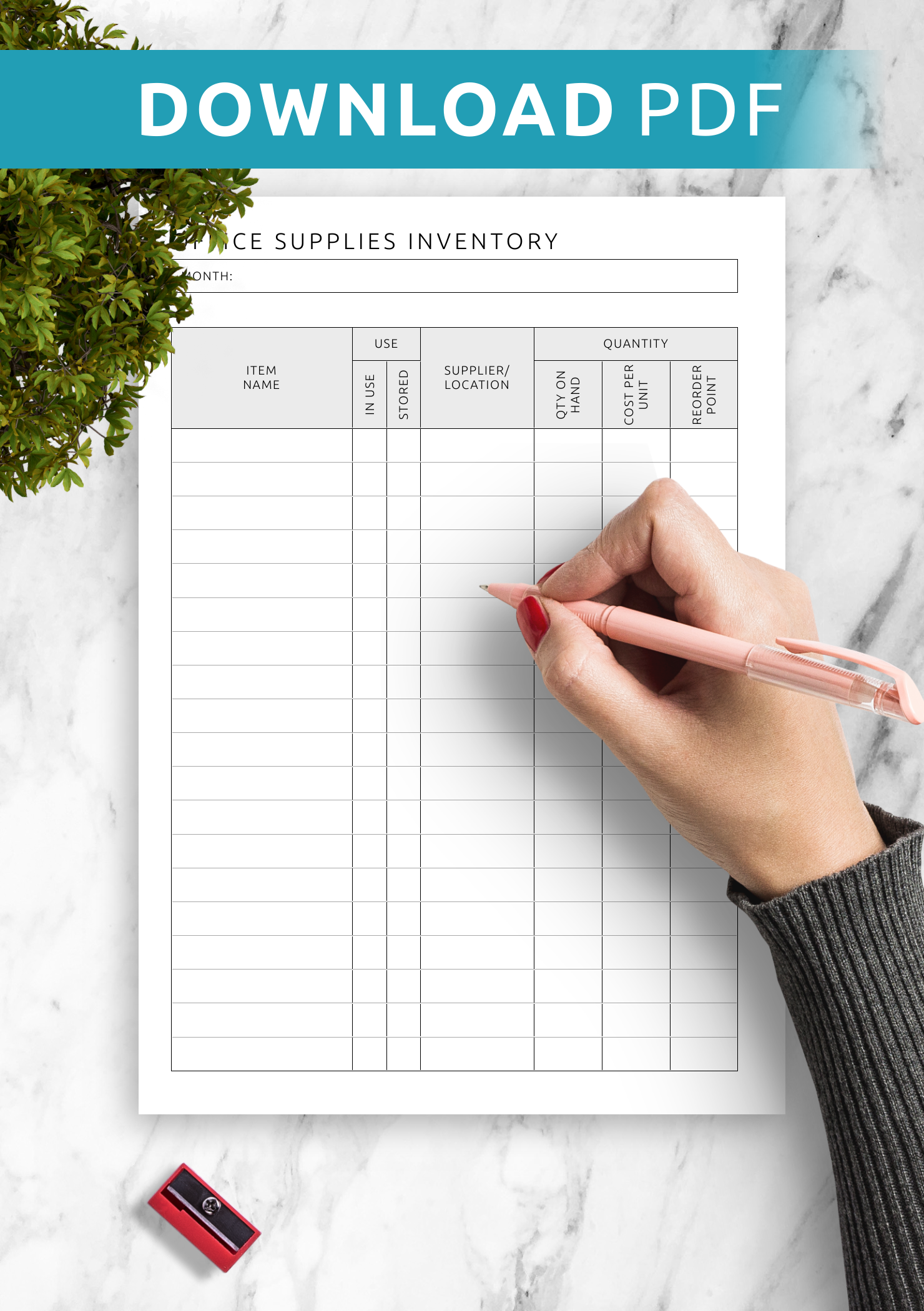 Office Supply Shopping List Template