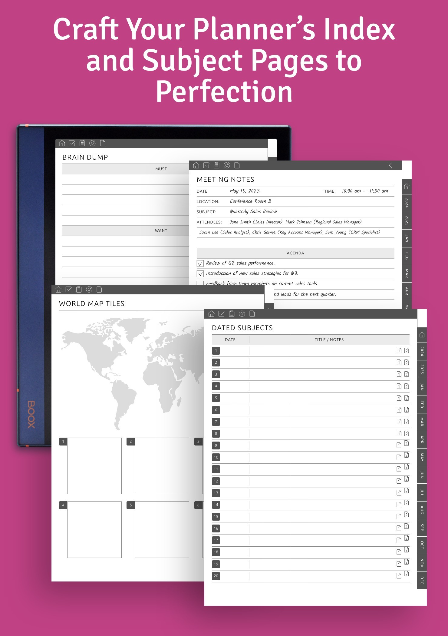 Precisely Shape Your Planner’s Index and Subject Pages