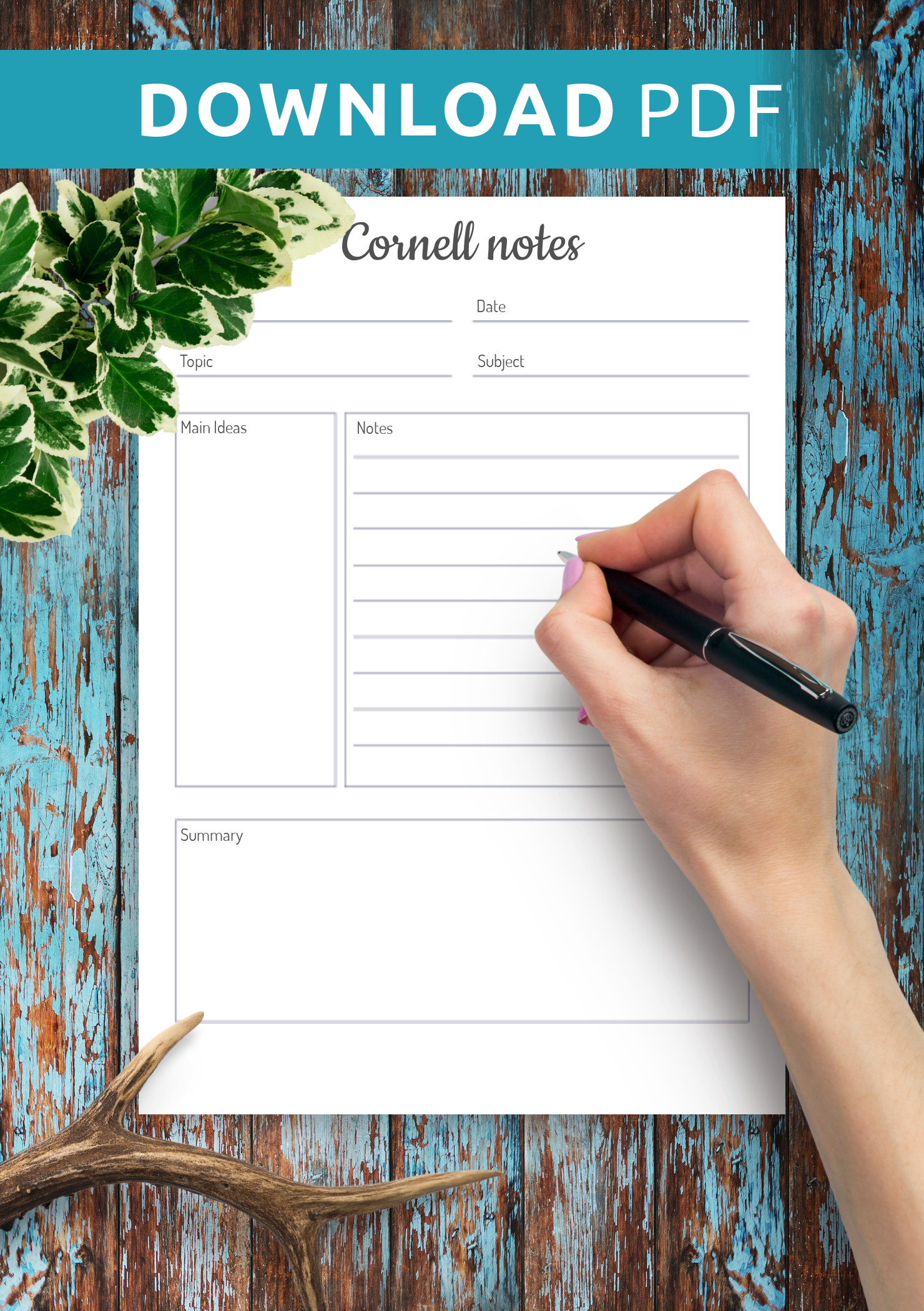 Download Printable Original Cornell Notes Template PDF