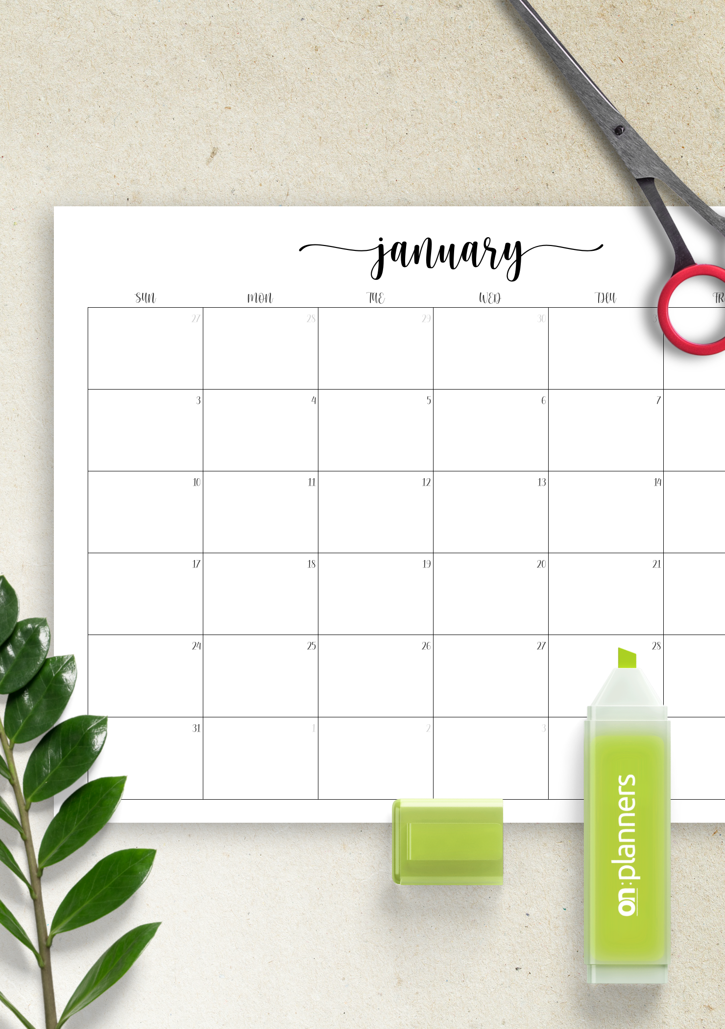 Free Printable Editable Monthly Calendars